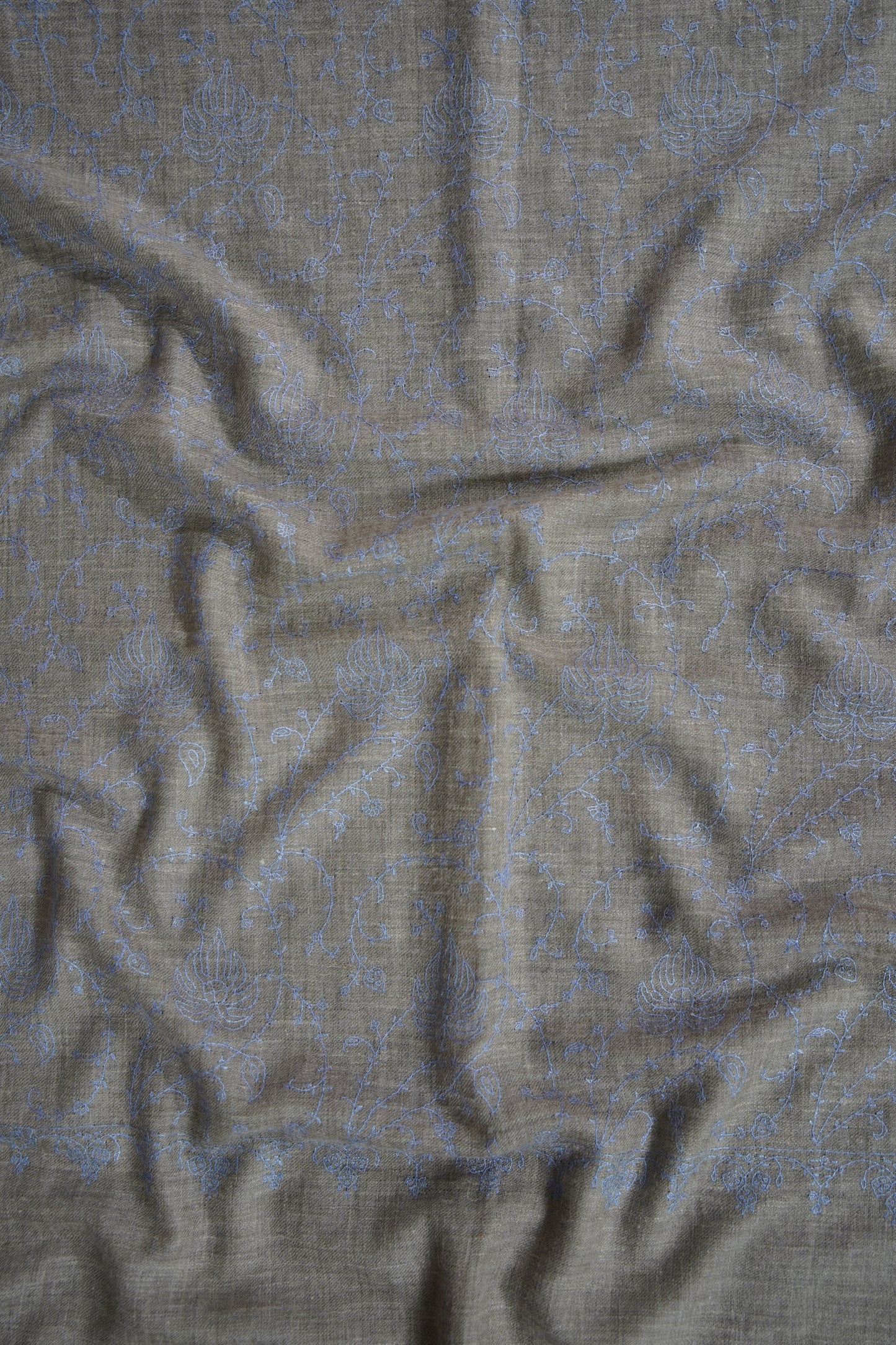 Natural GI jaali embroidery pashmina stole 9545