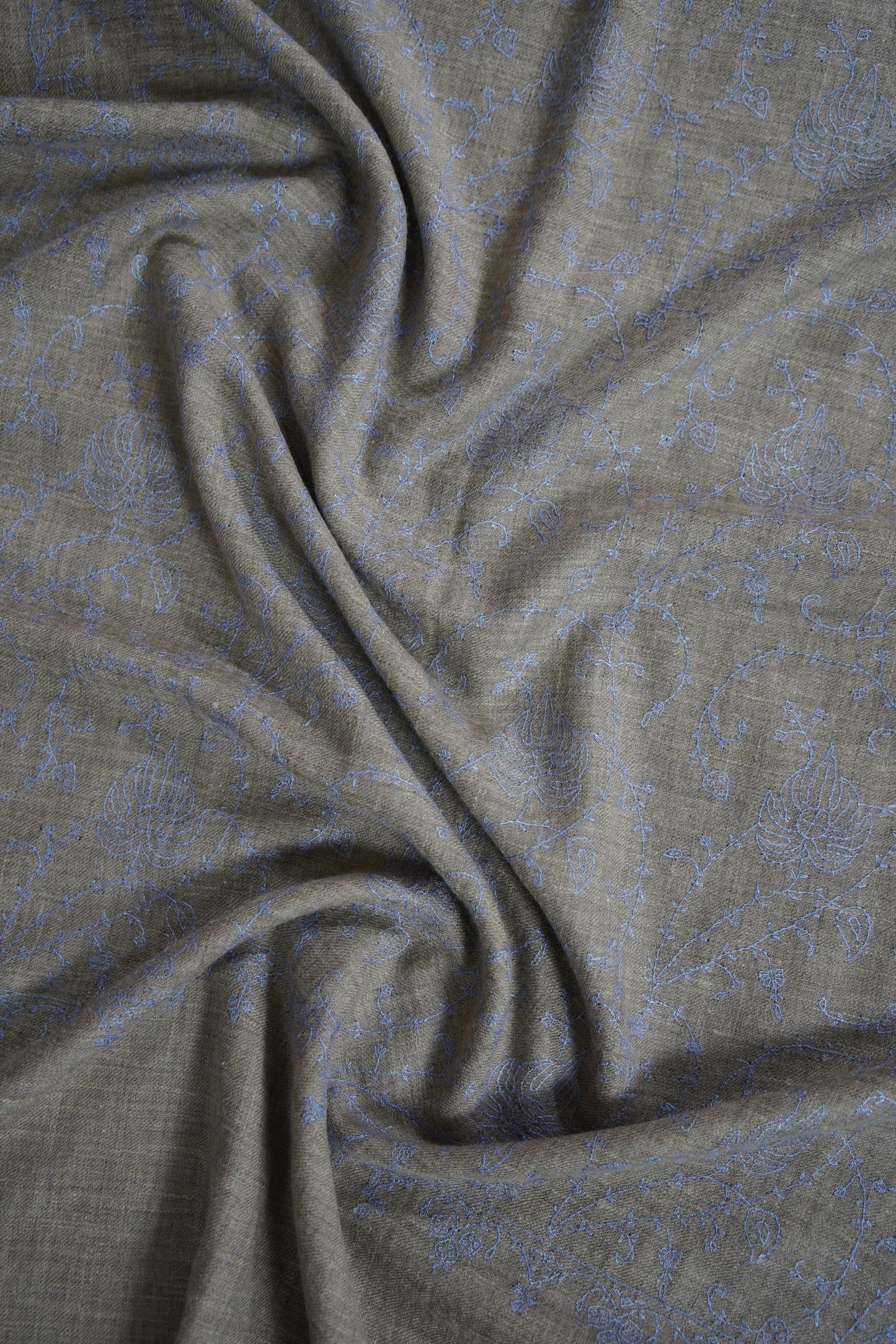 Natural GI jaali embroidery pashmina stole 9545