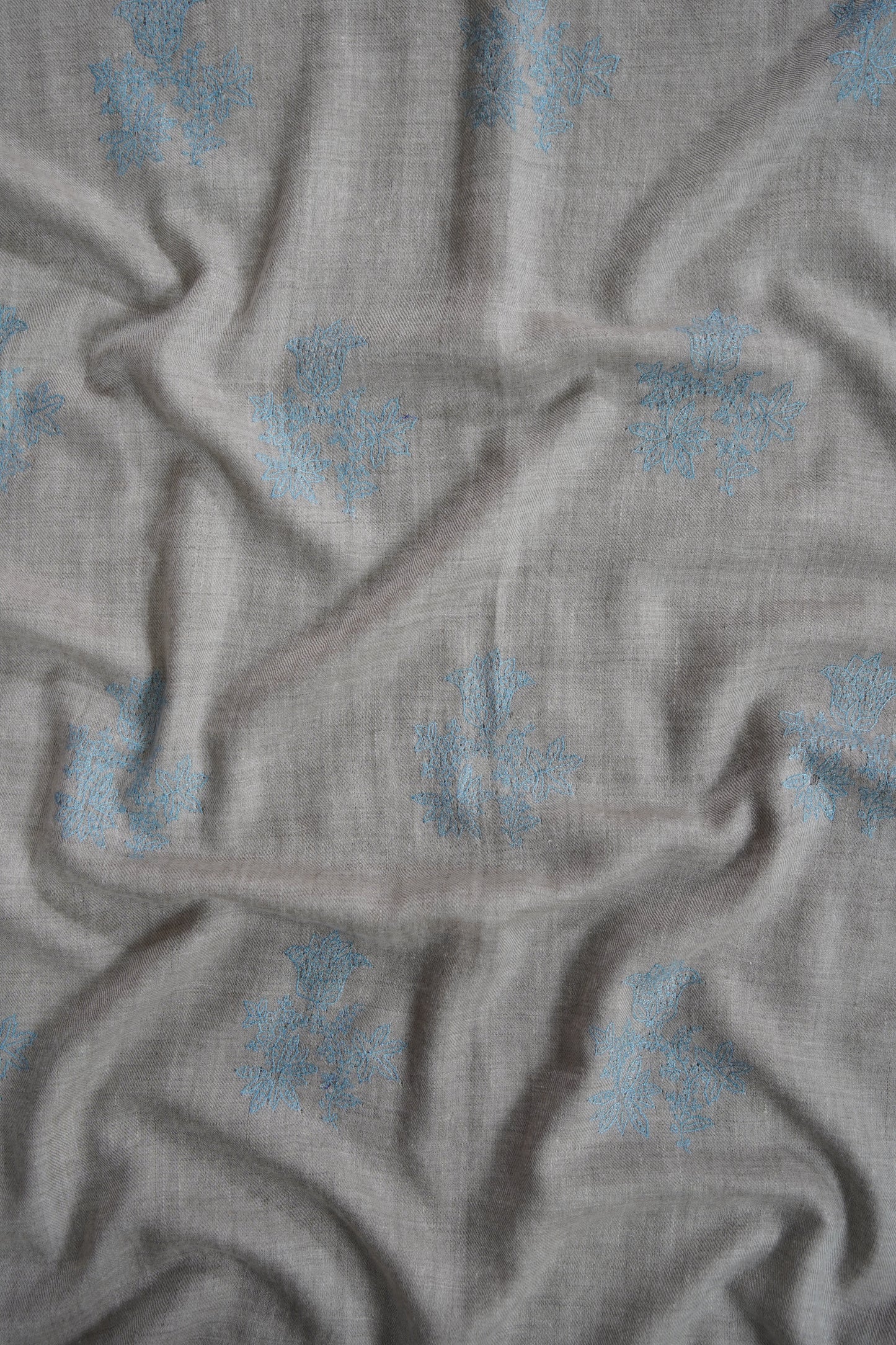 light natural butis GI embroidery pashmina stole 9548