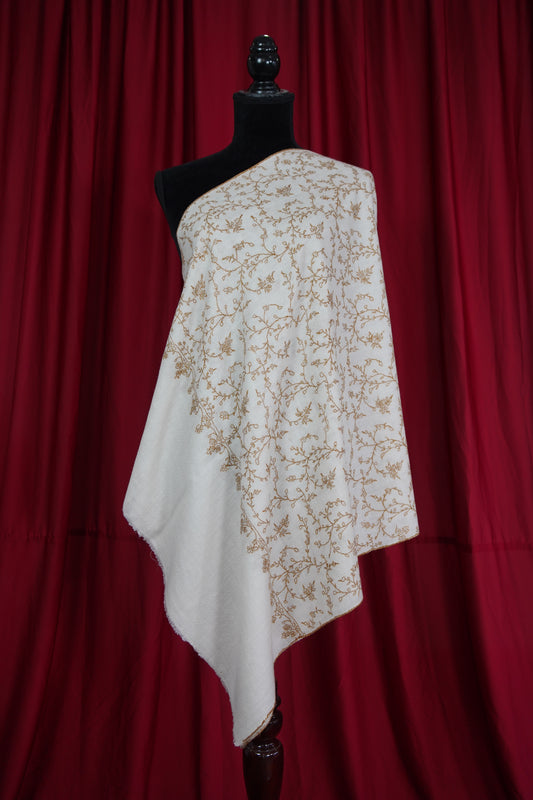 off-white GI jaali embroidery pashmina stole 9549