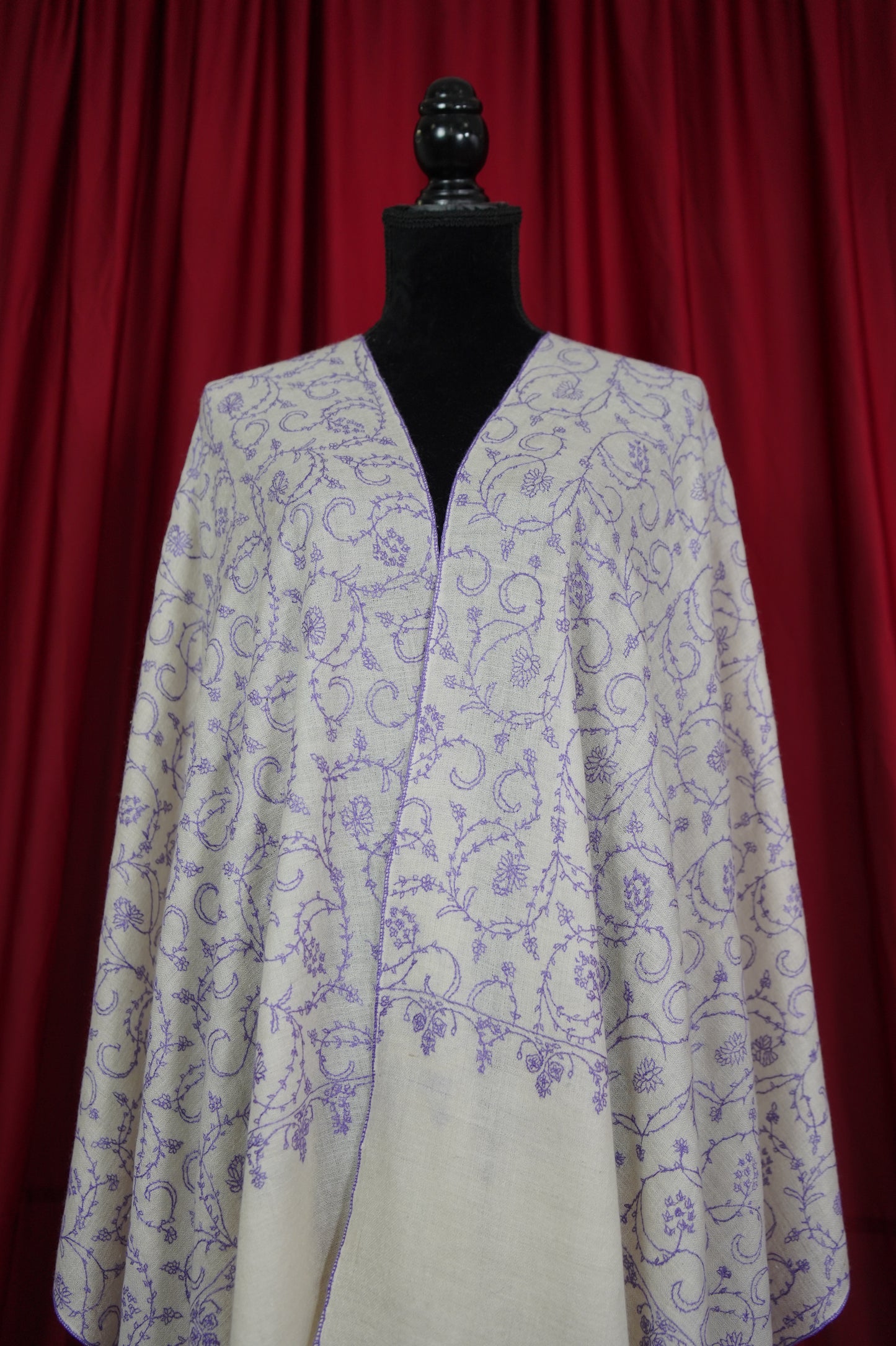 off-white GI jaali embroidery pashmina stole 9555