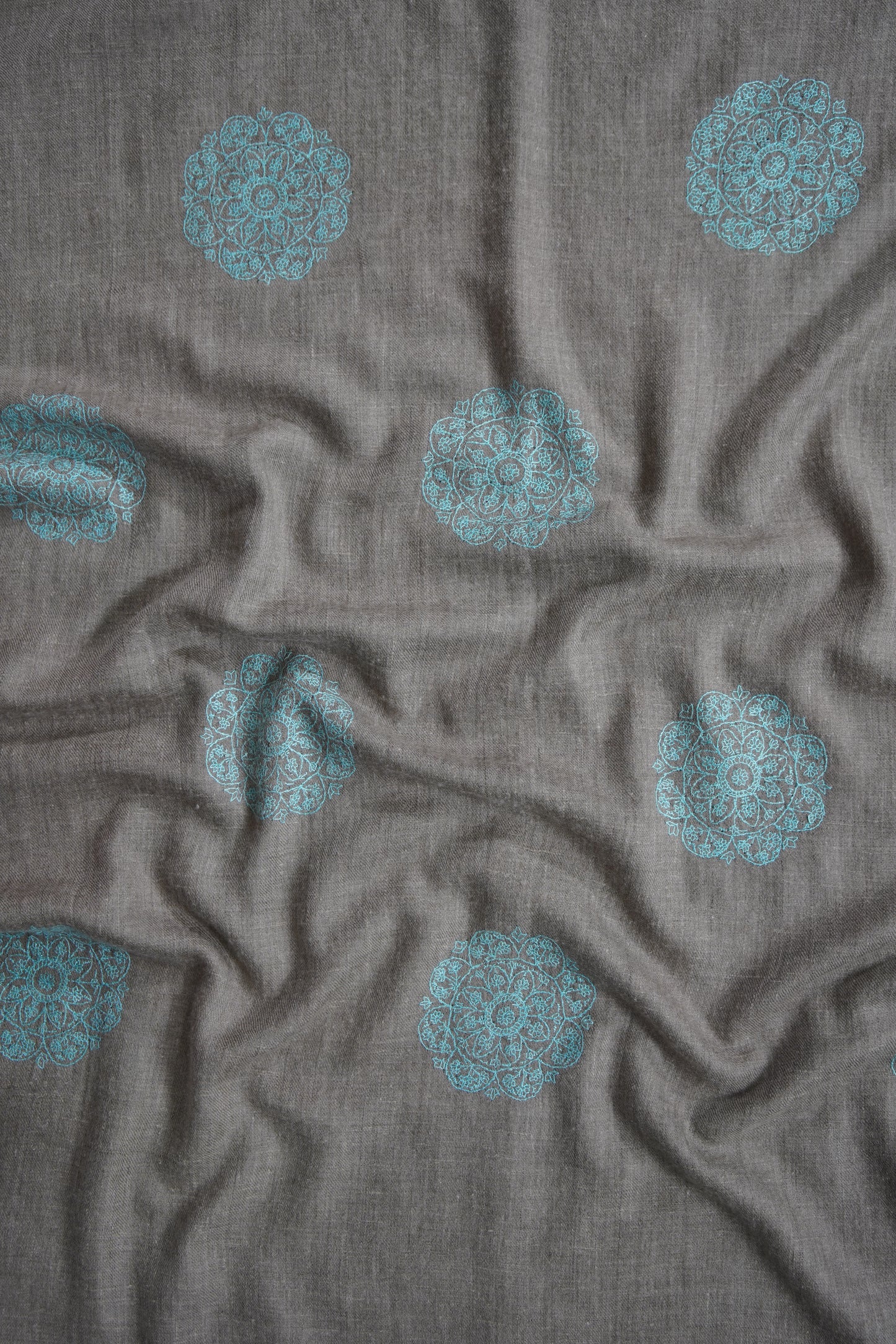 natural butis GI embroidery pashmina stole 9556