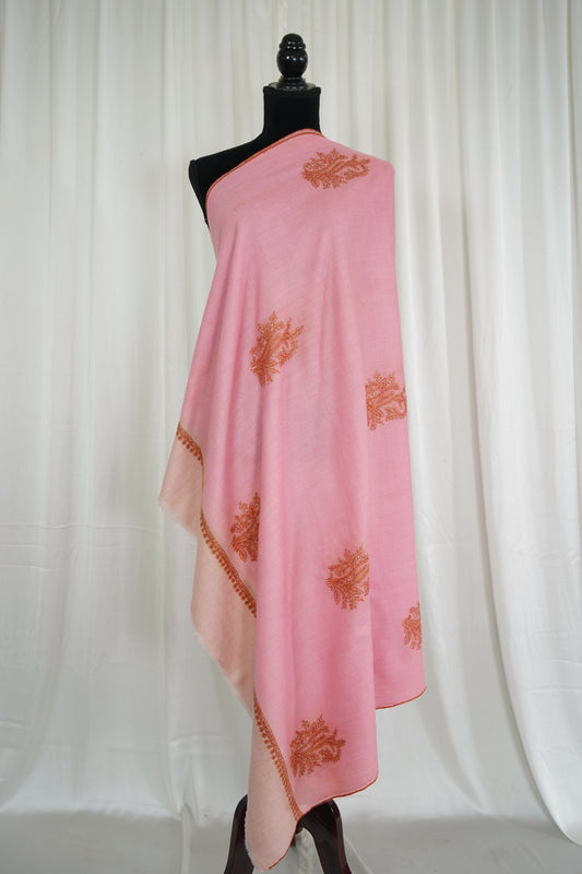 baker miller pink butis embroidery pashmina shawl 9579