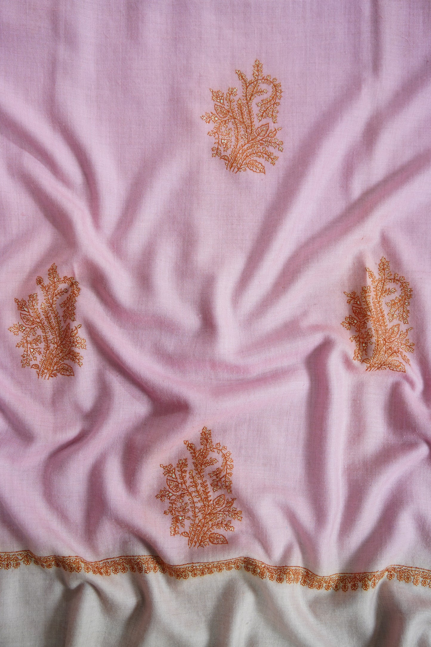 baker miller pink butis embroidery pashmina shawl 9579