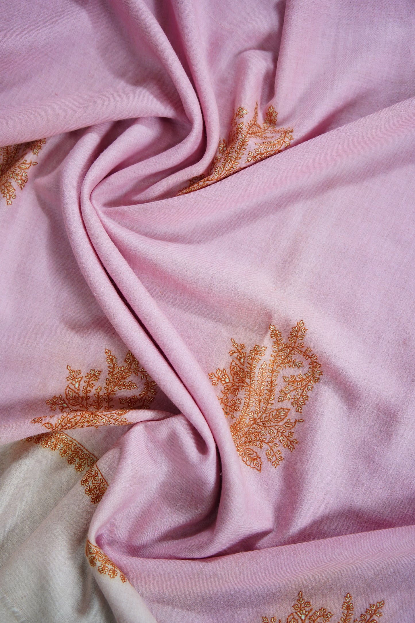 baker miller pink butis embroidery pashmina shawl 9579