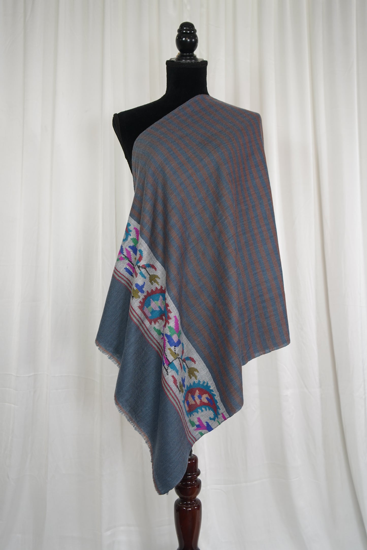 oxford blue kani palla stole 9584