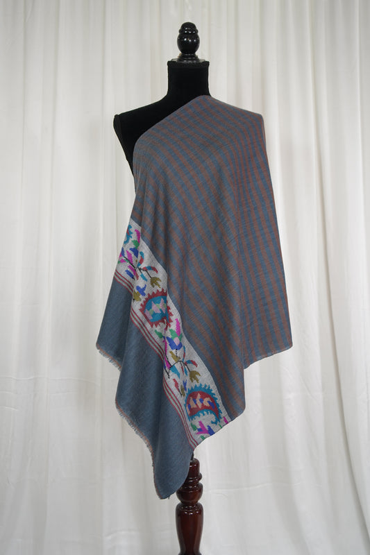 oxford blue kani palla stole 9584