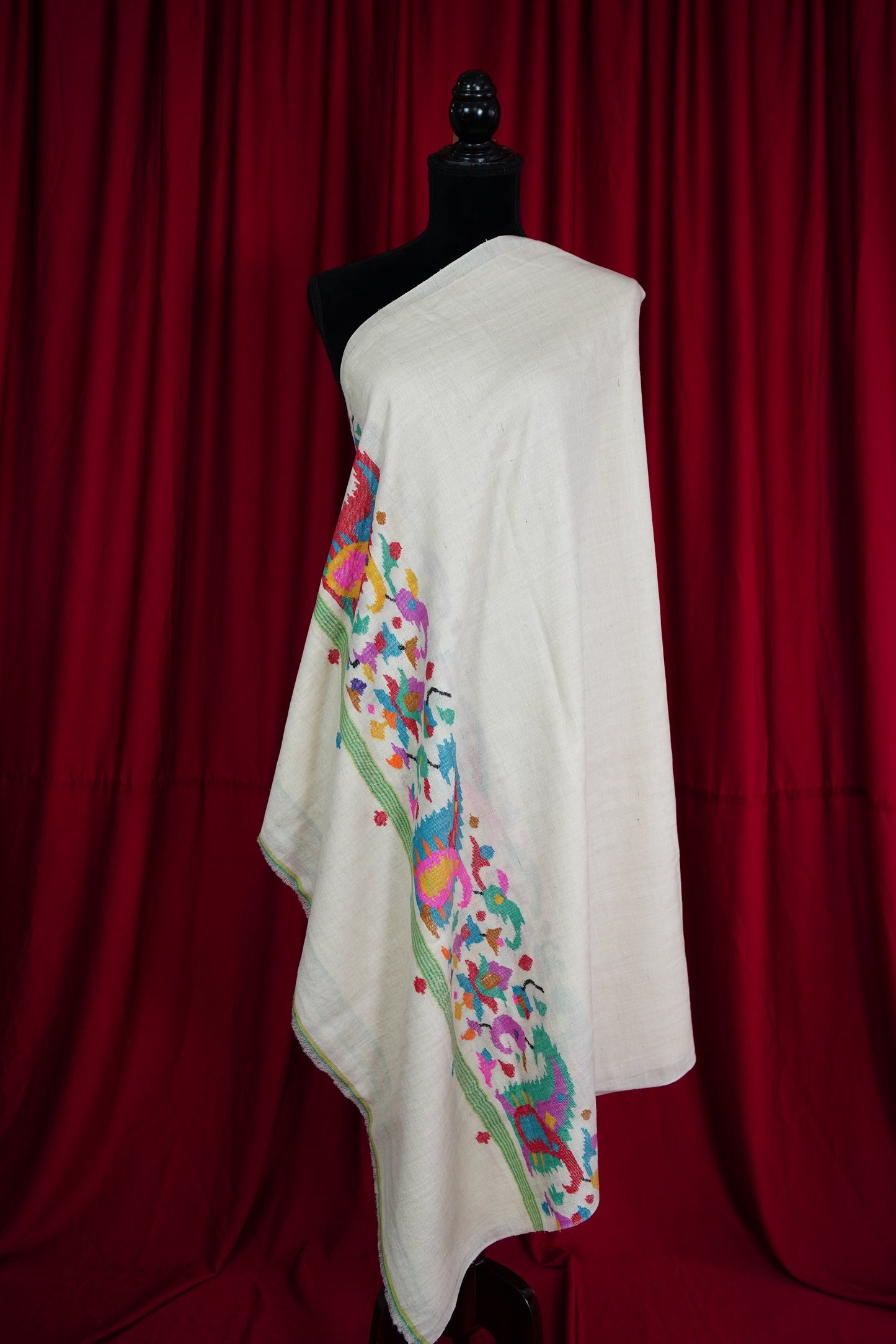 pure white kani palla shawl 9601