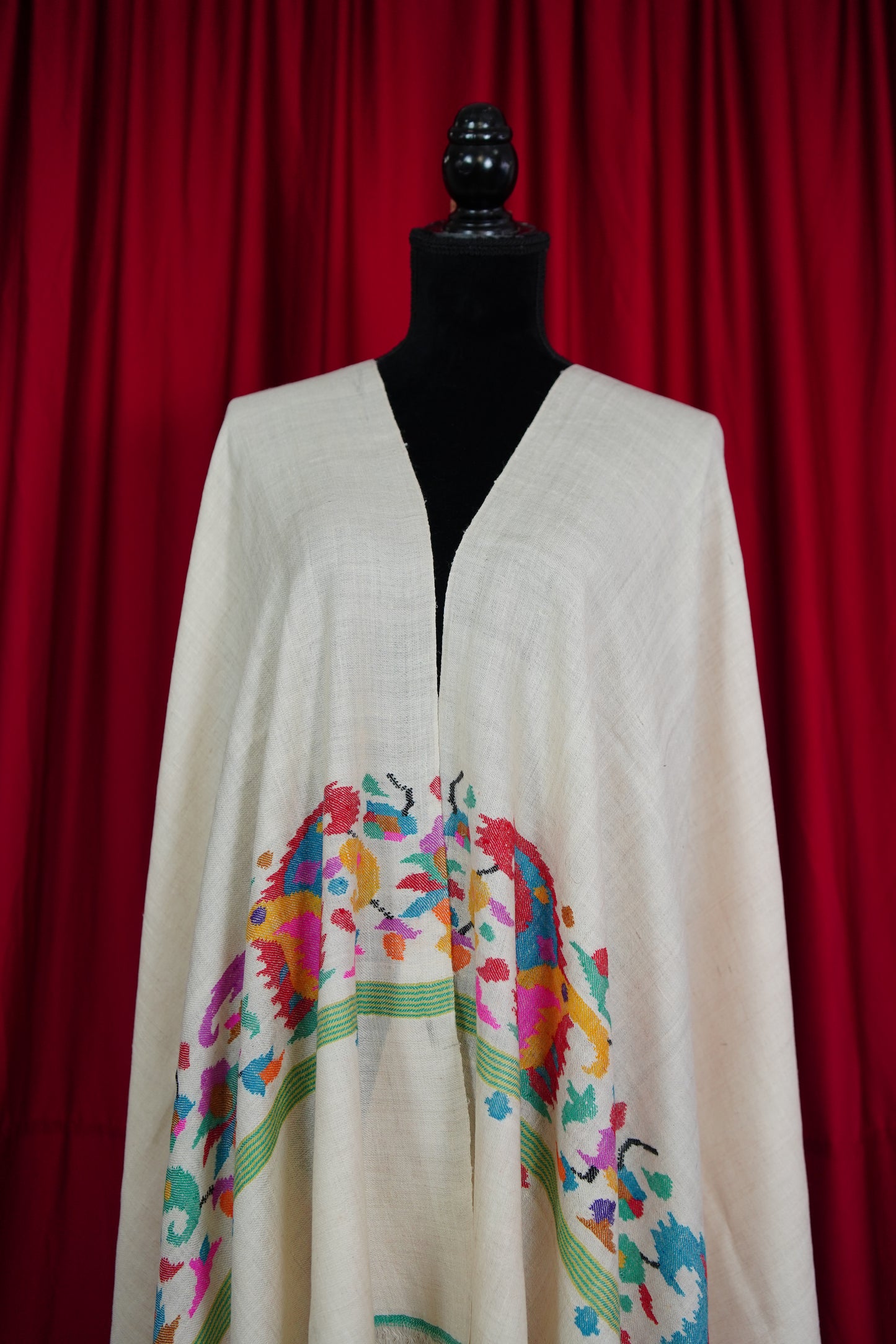 pure white kani palla shawl 9601