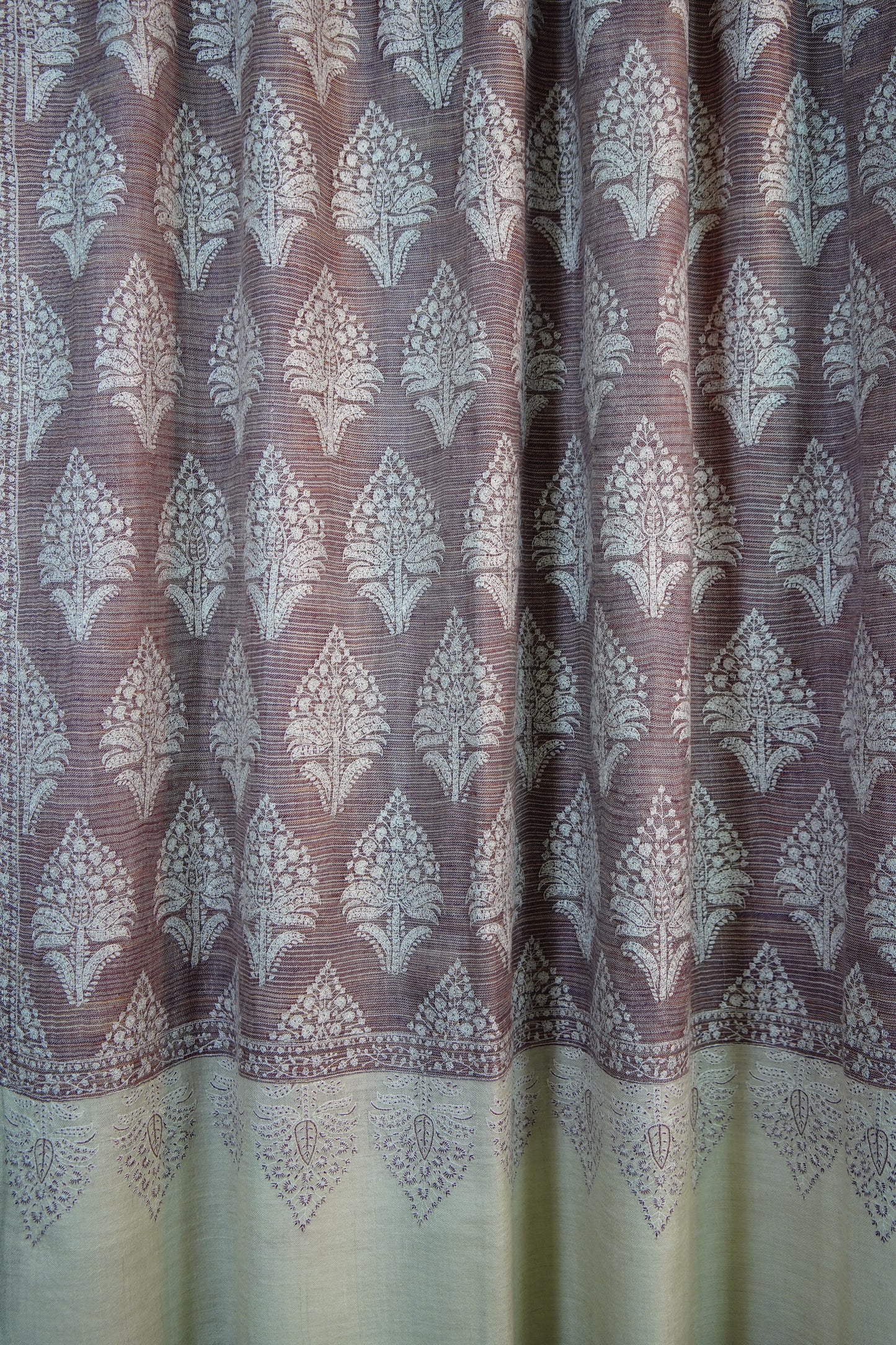 light hibiscus XL butis jamma embroidery GI pashmina shawl 9610