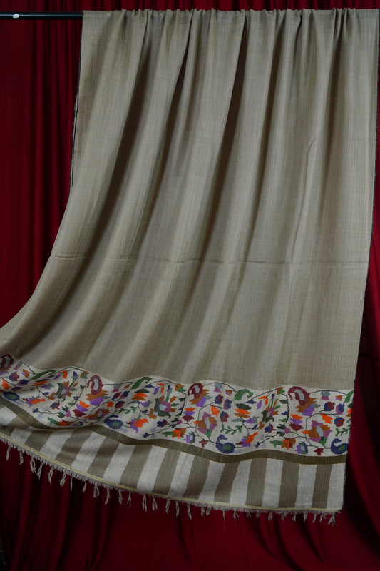 Flax Natural XL GI kani palla shawl 9613