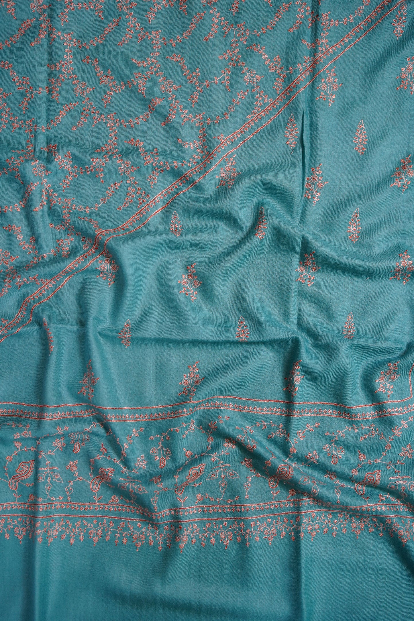 carolina blue GI embroidery pashmina shawl 9619