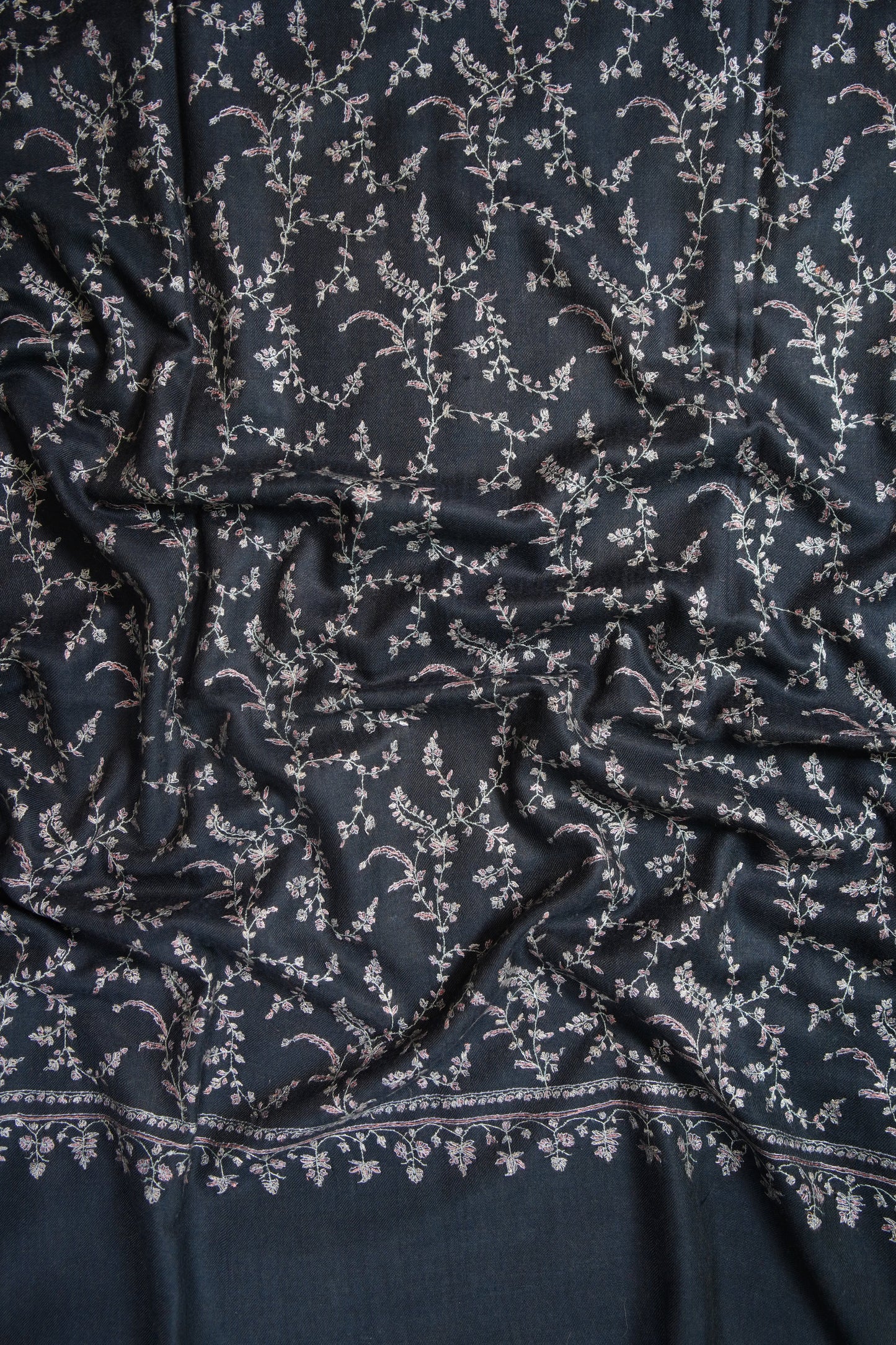 anchor gray GI jaali embroidery pashmina shawl 9623