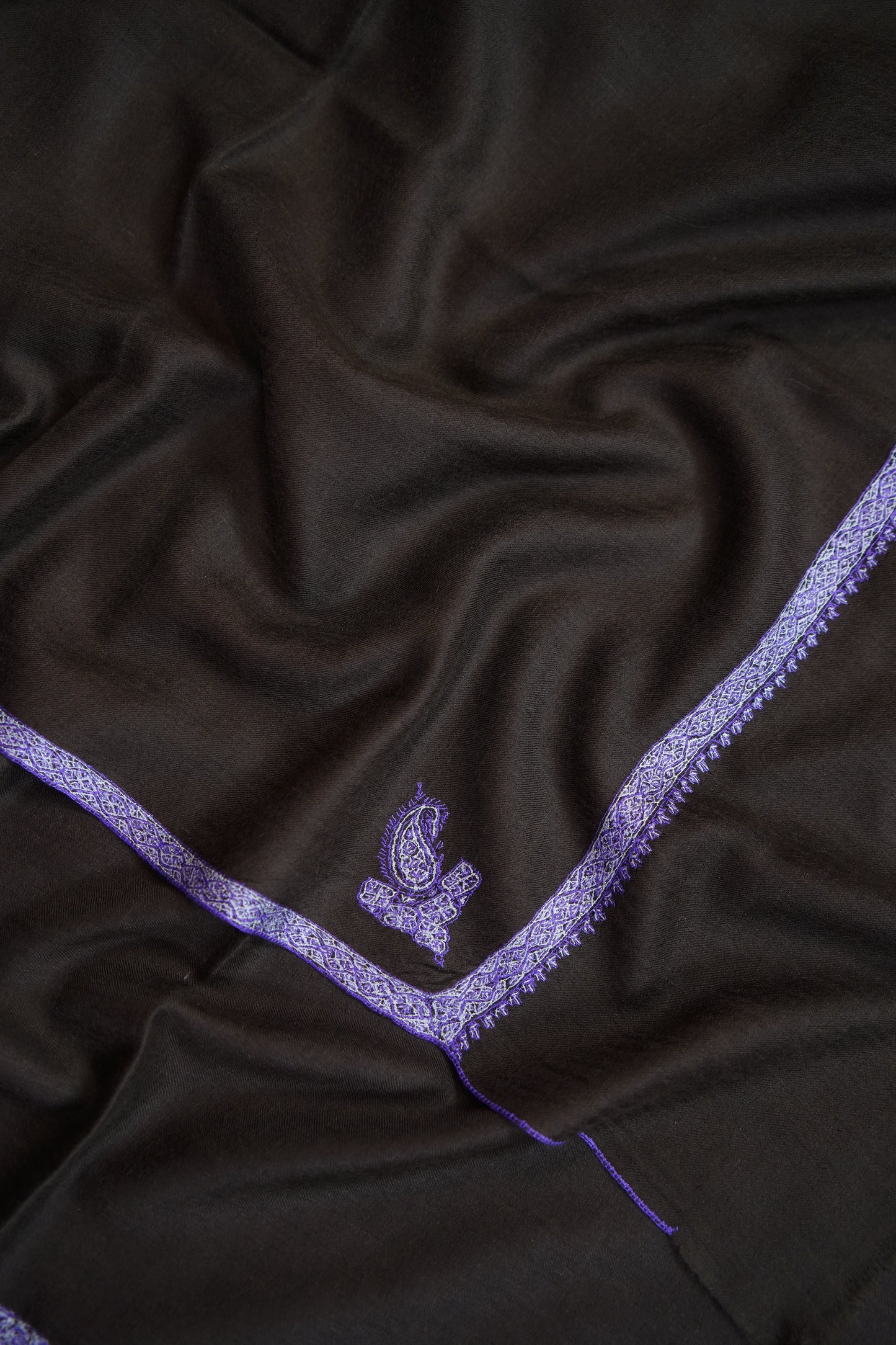 Ash brown GI embroidery pashmina shawl 9631