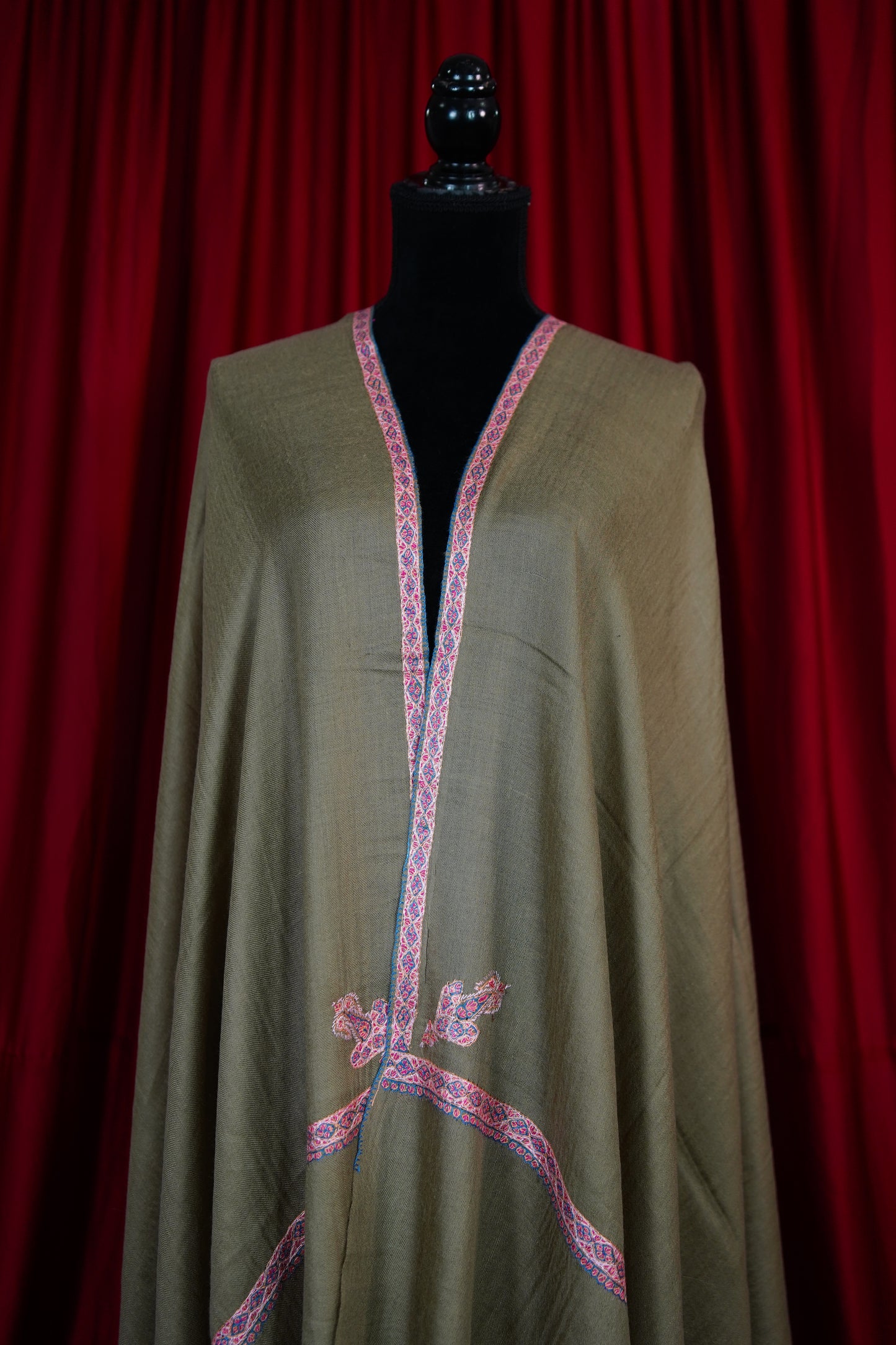natural GI embroidery pashmina shawl 9641