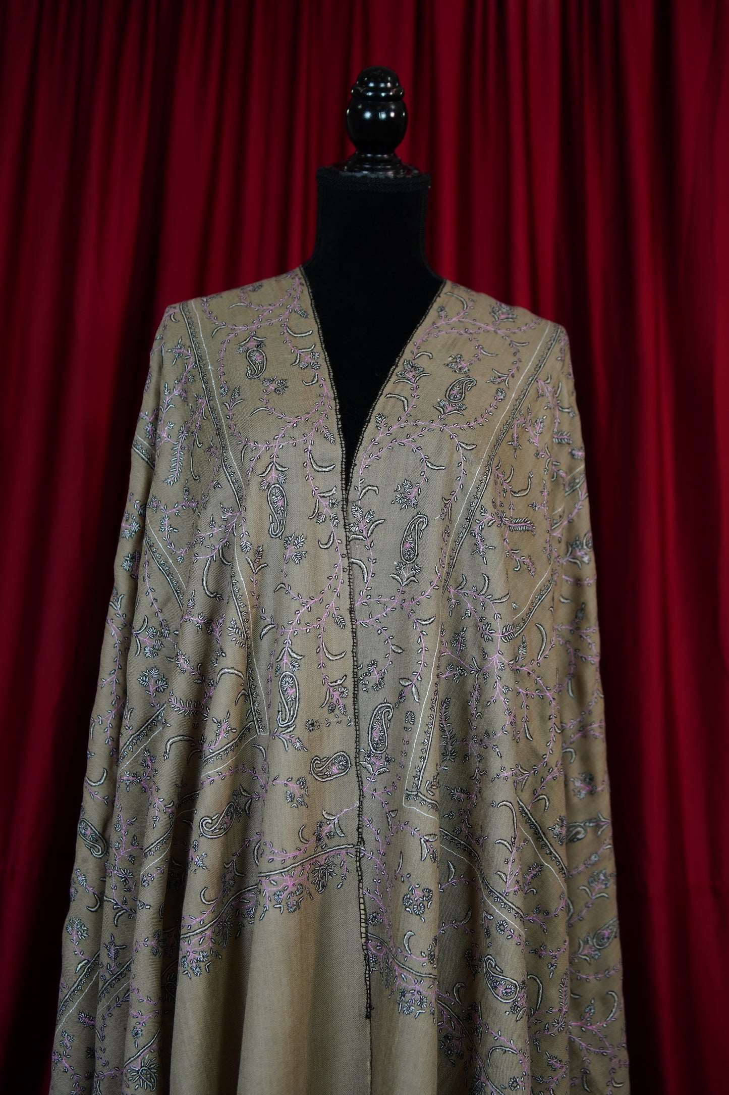 natural GI jaali embroidery pashmina shawl 9644