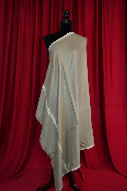light natural GI embroidery pashmina shawl 9649