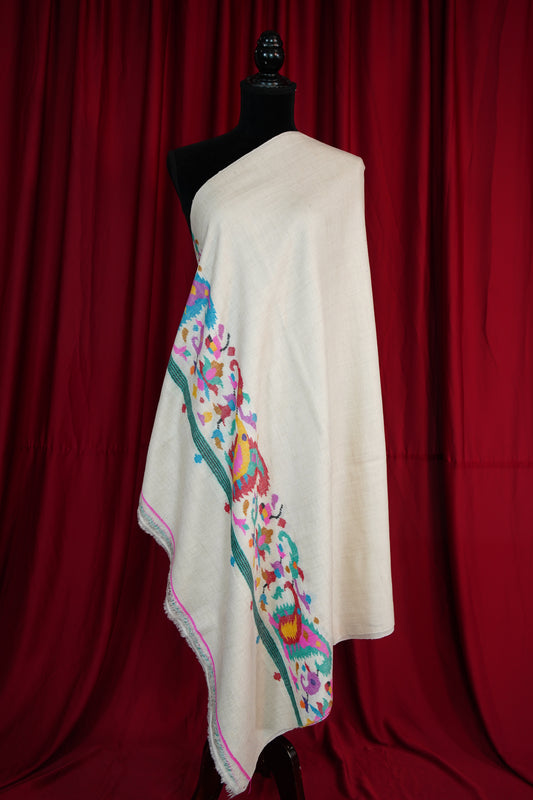 pure white kani palla shawl 9651