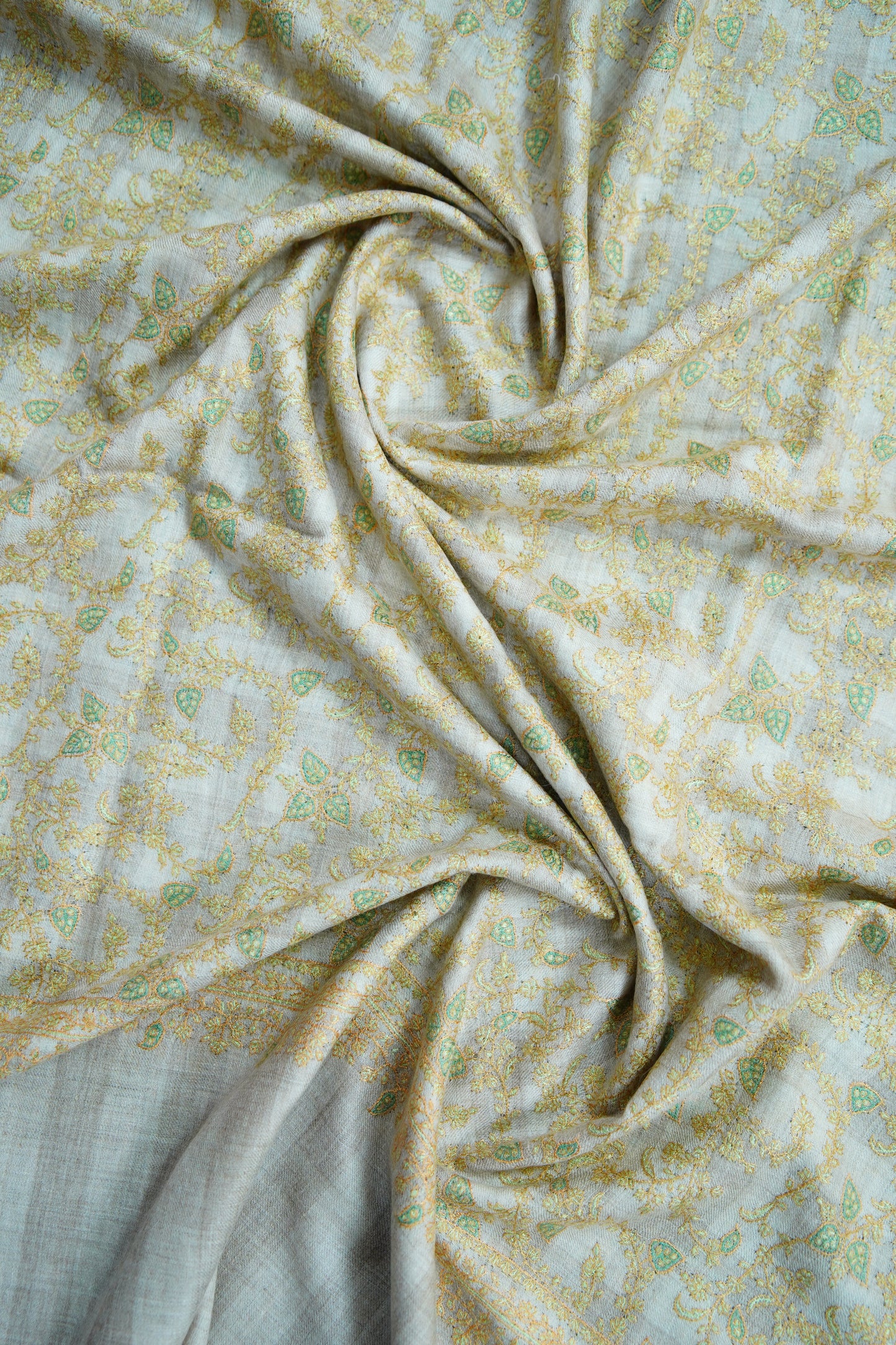 off-white striped embroidery pashmina shawl 9658