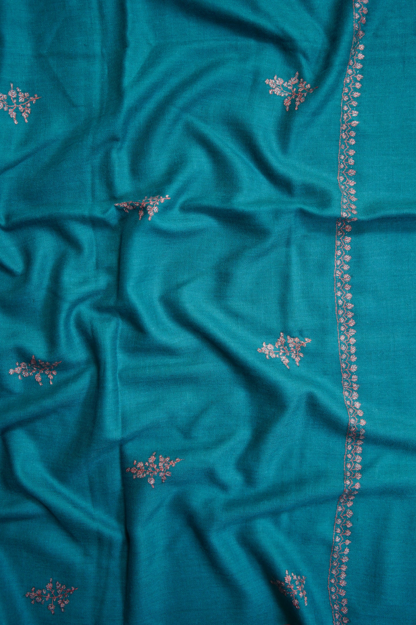 maya blue butis embroidery pashmina shawl 9666