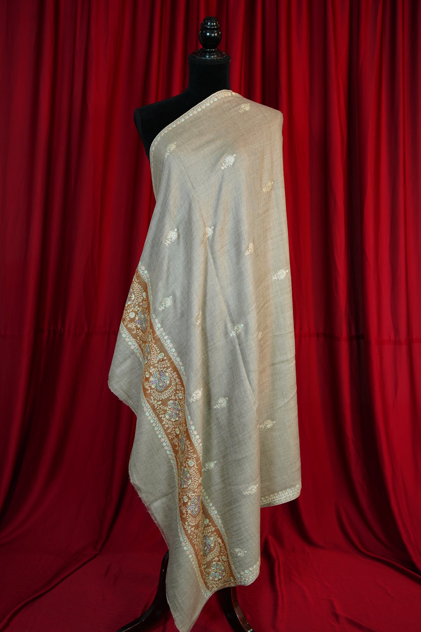 natural GI embroidery pashmina shawl 9691