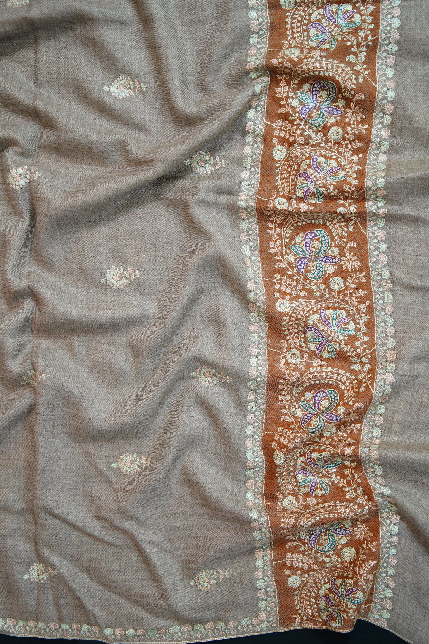 natural GI embroidery pashmina shawl 9691