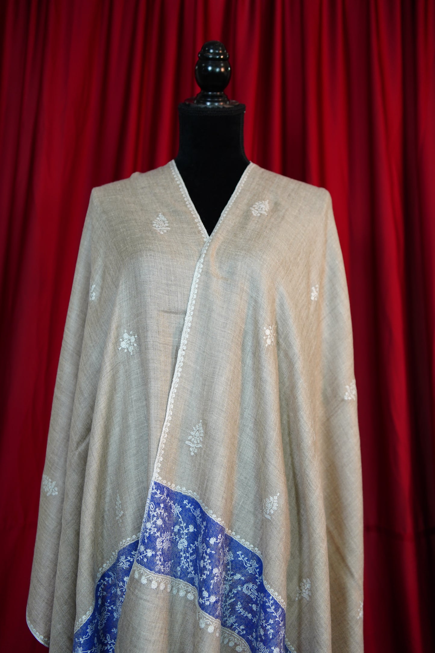 natural GI embroidery pashmina stole 9695