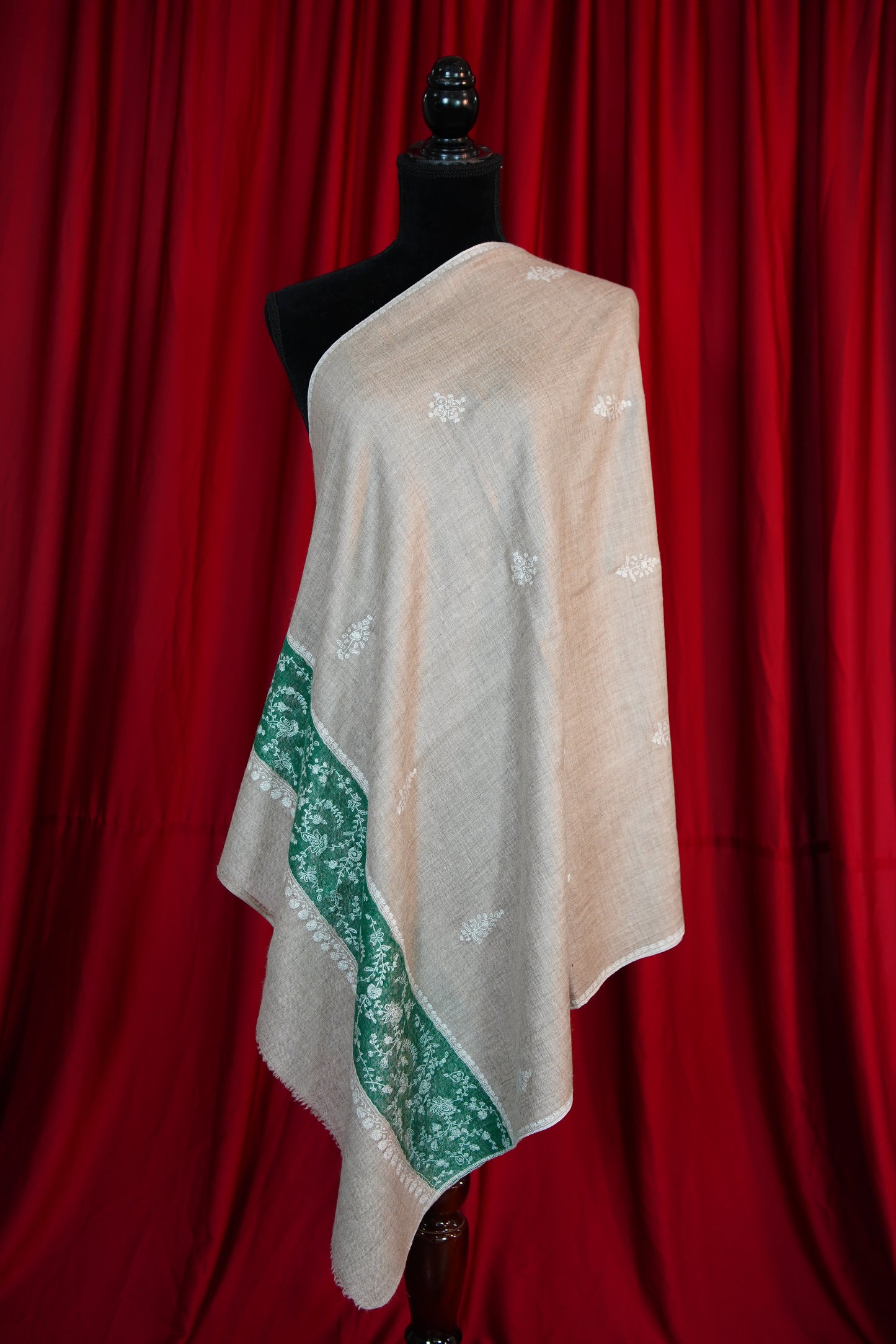 natural GI embroidery pashmina stole 9698