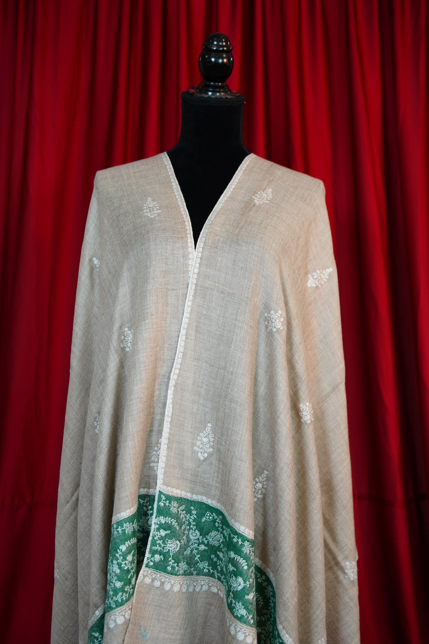 natural GI embroidery pashmina stole 9698