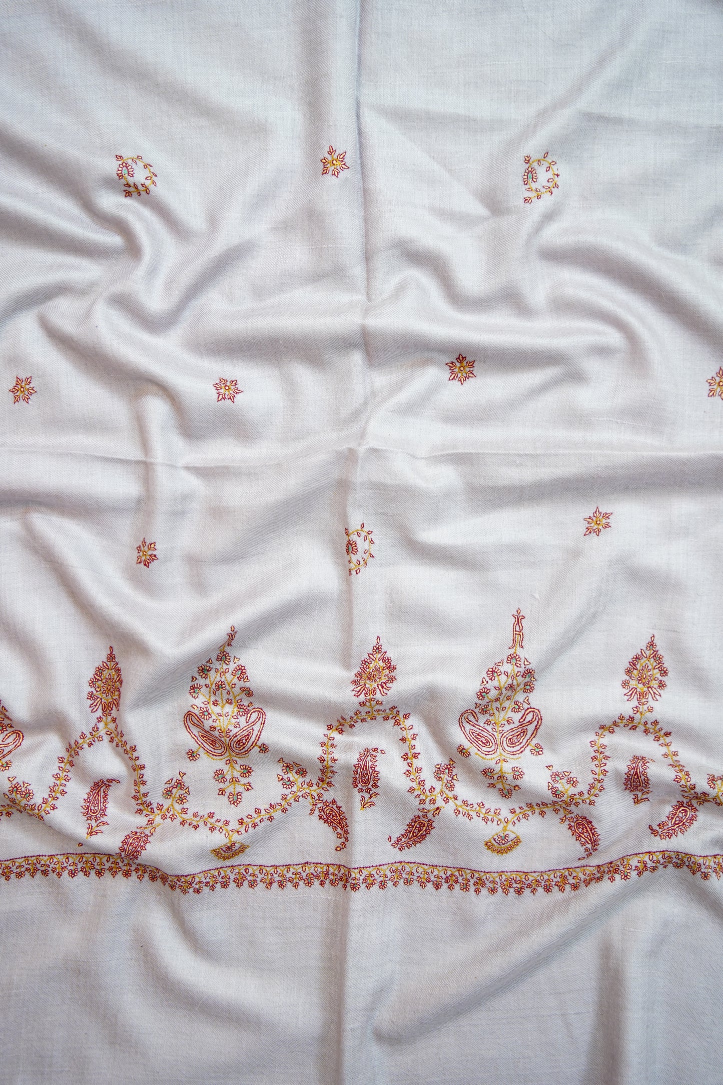 soft lavender GI butis embroidery pashmina stole 9702