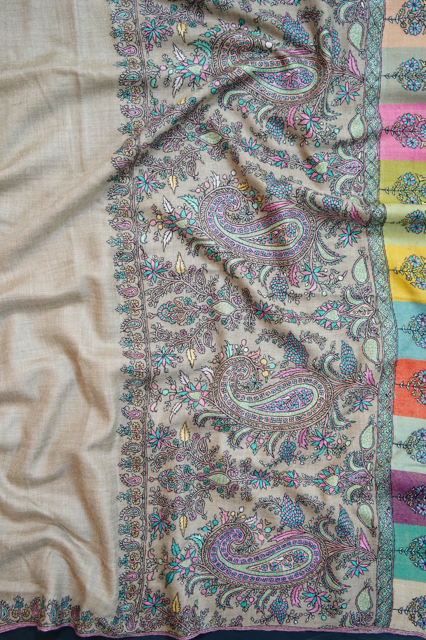 natural GI embroidery pashmina shawl 9703