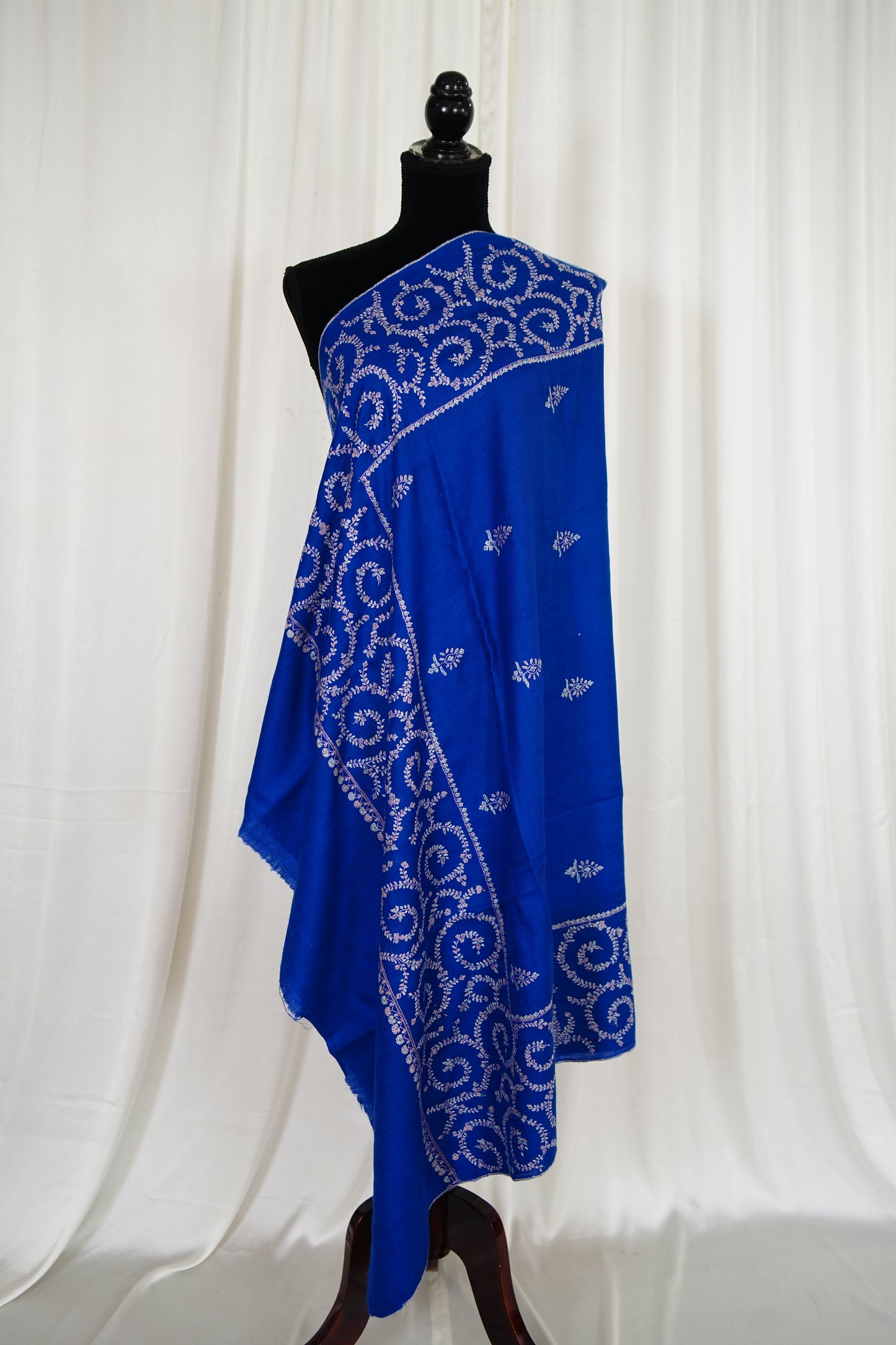 blue GI embroidery pashmina shawl 9715