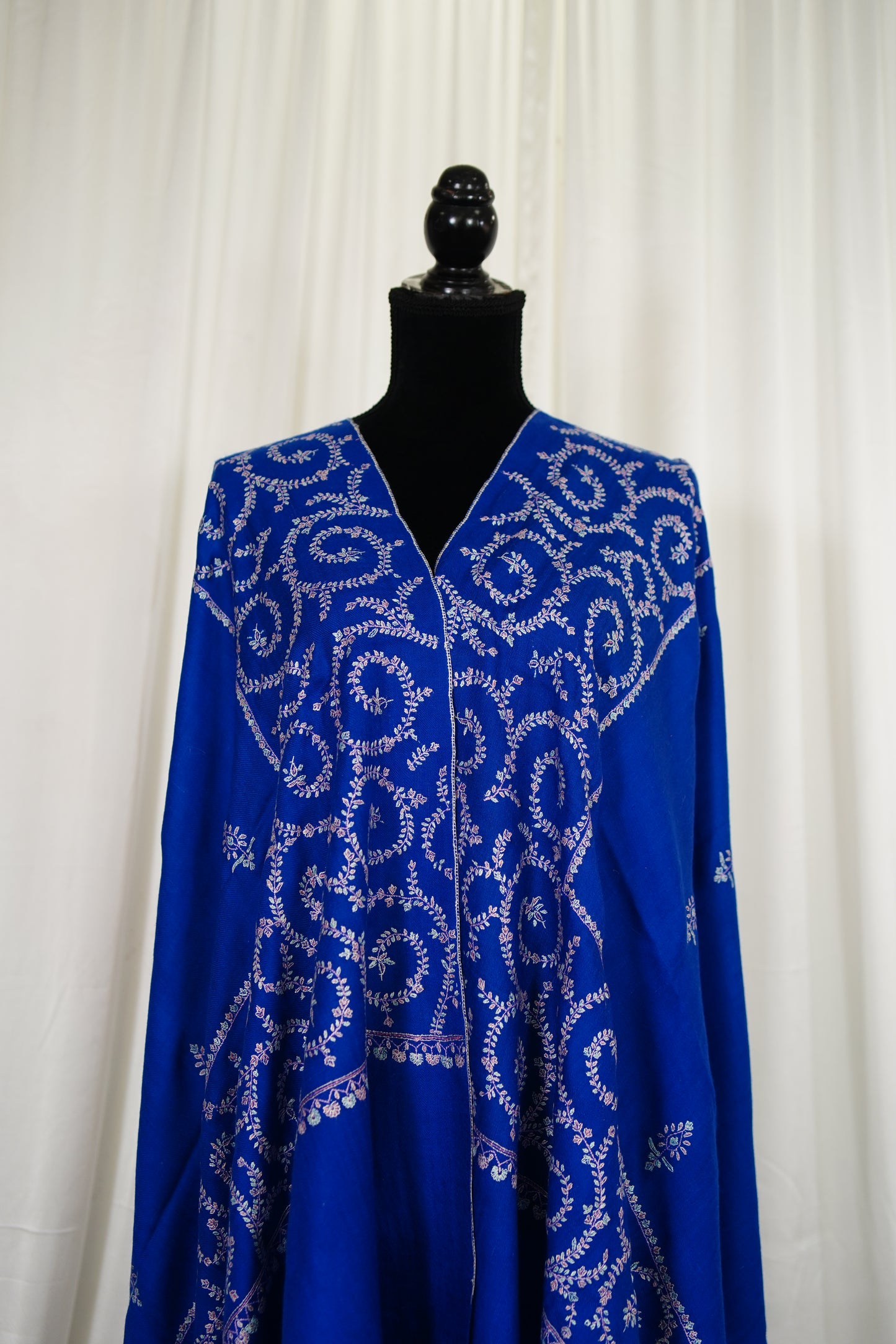blue GI embroidery pashmina shawl 9715