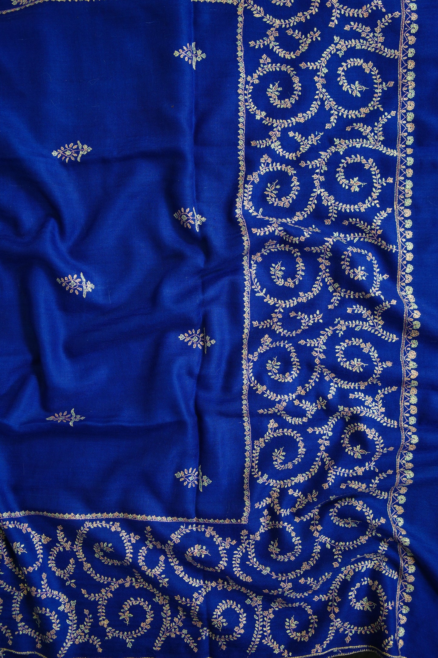 blue GI embroidery pashmina shawl 9715