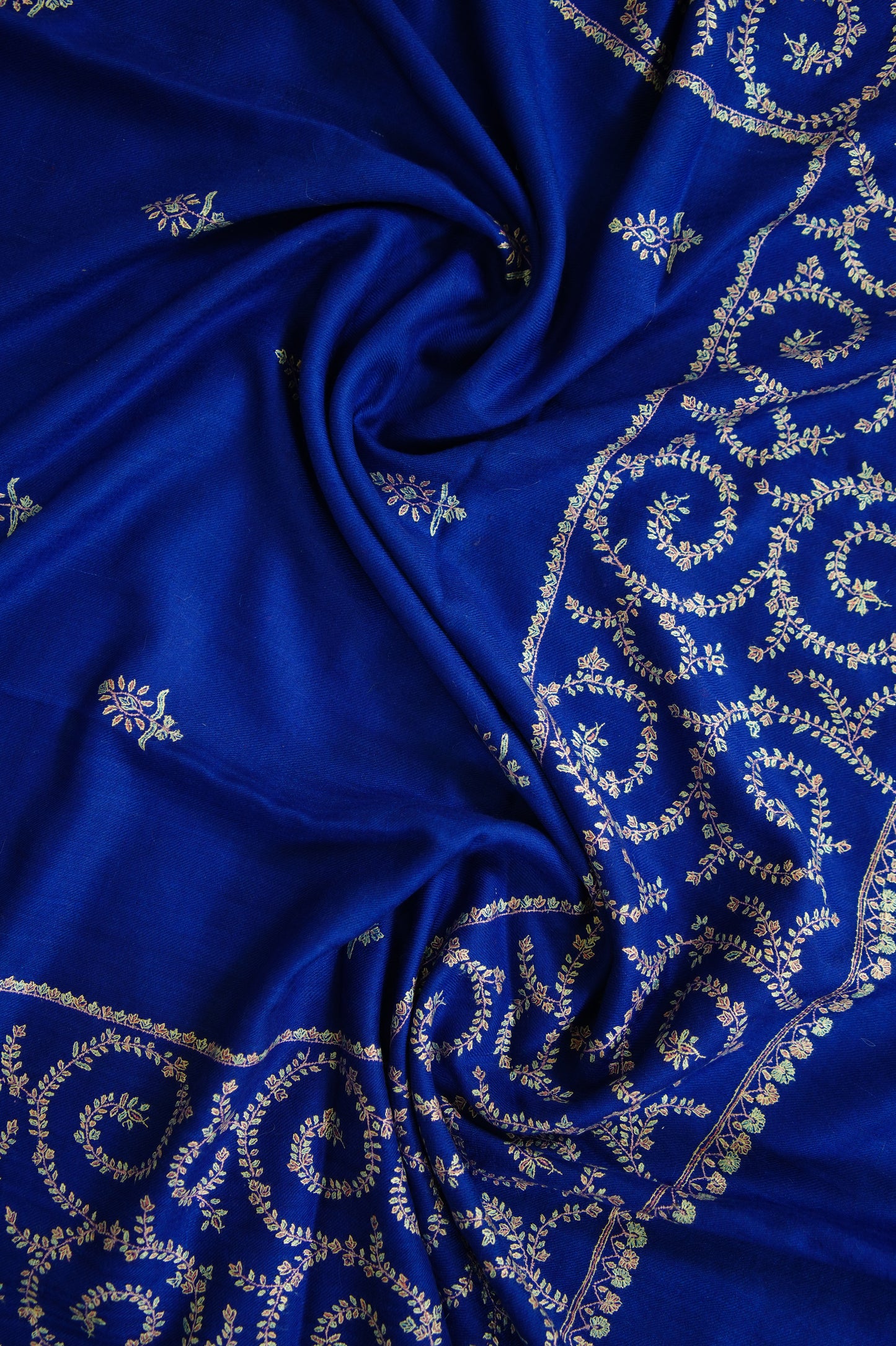 blue GI embroidery pashmina shawl 9715