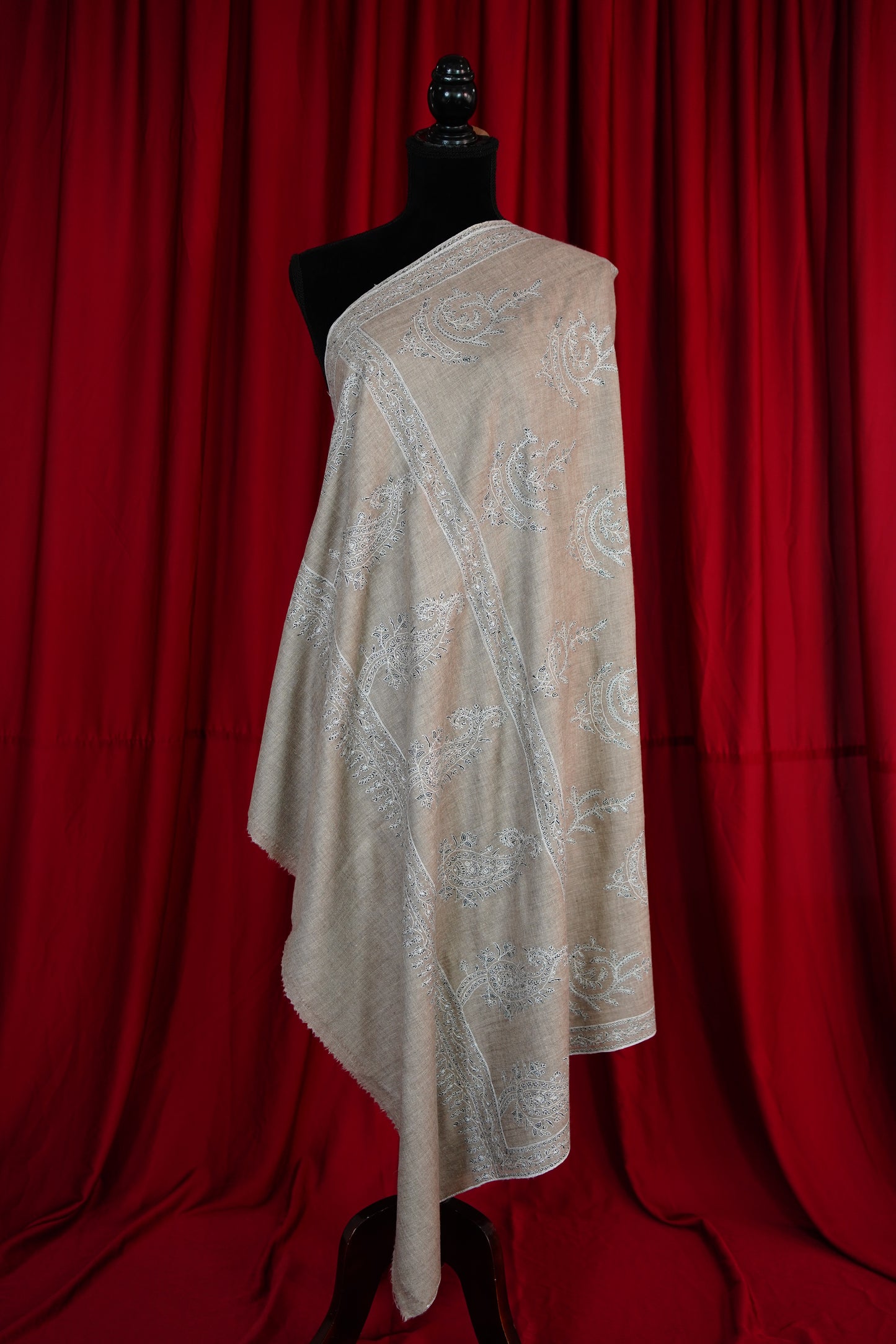 natural GI embroidery pashmina shawl 9717