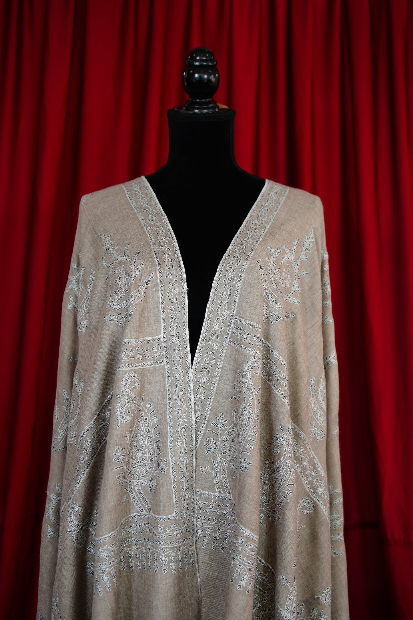 natural GI embroidery pashmina shawl 9717