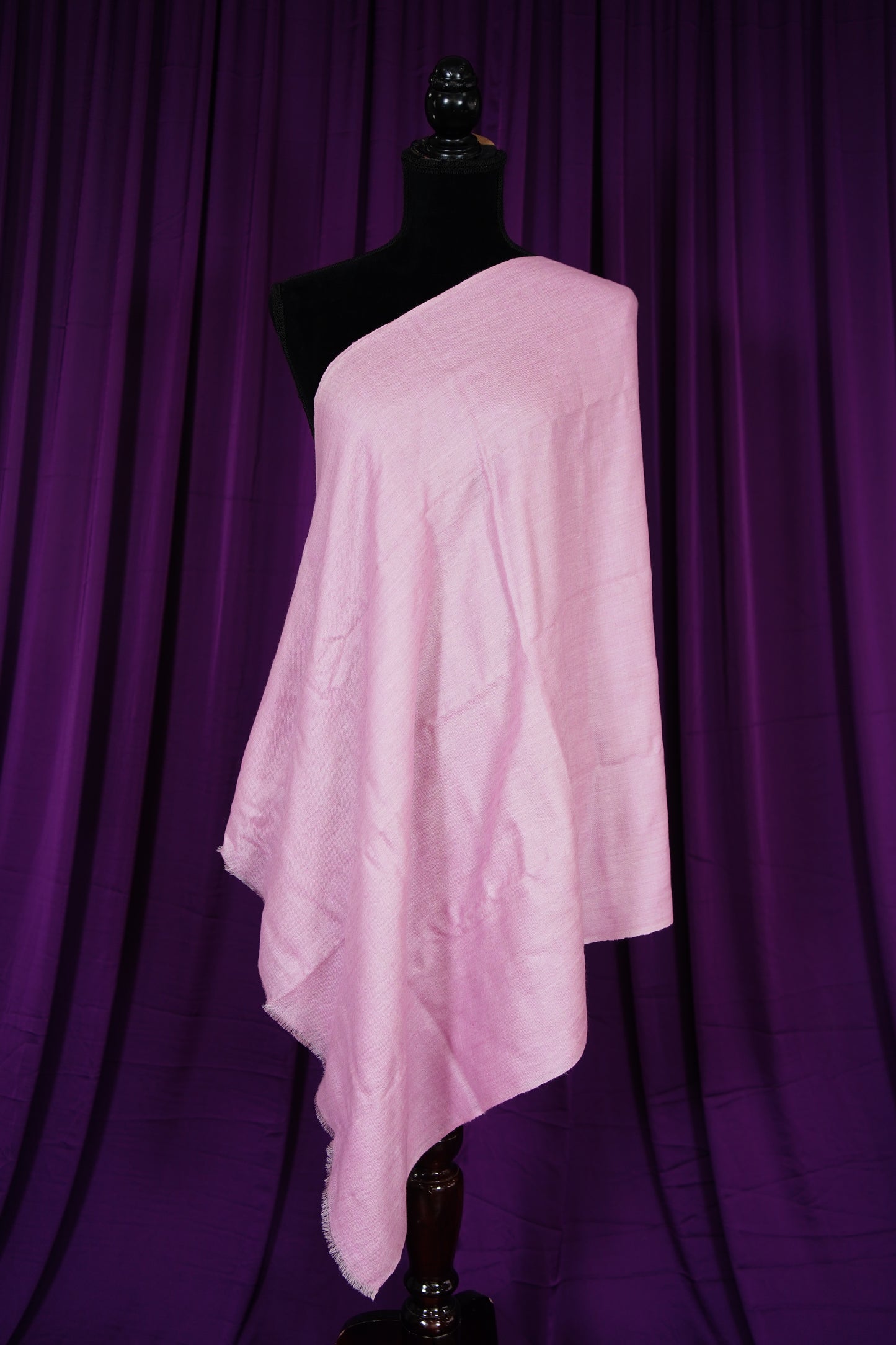 rose quartz solid pashmina stole