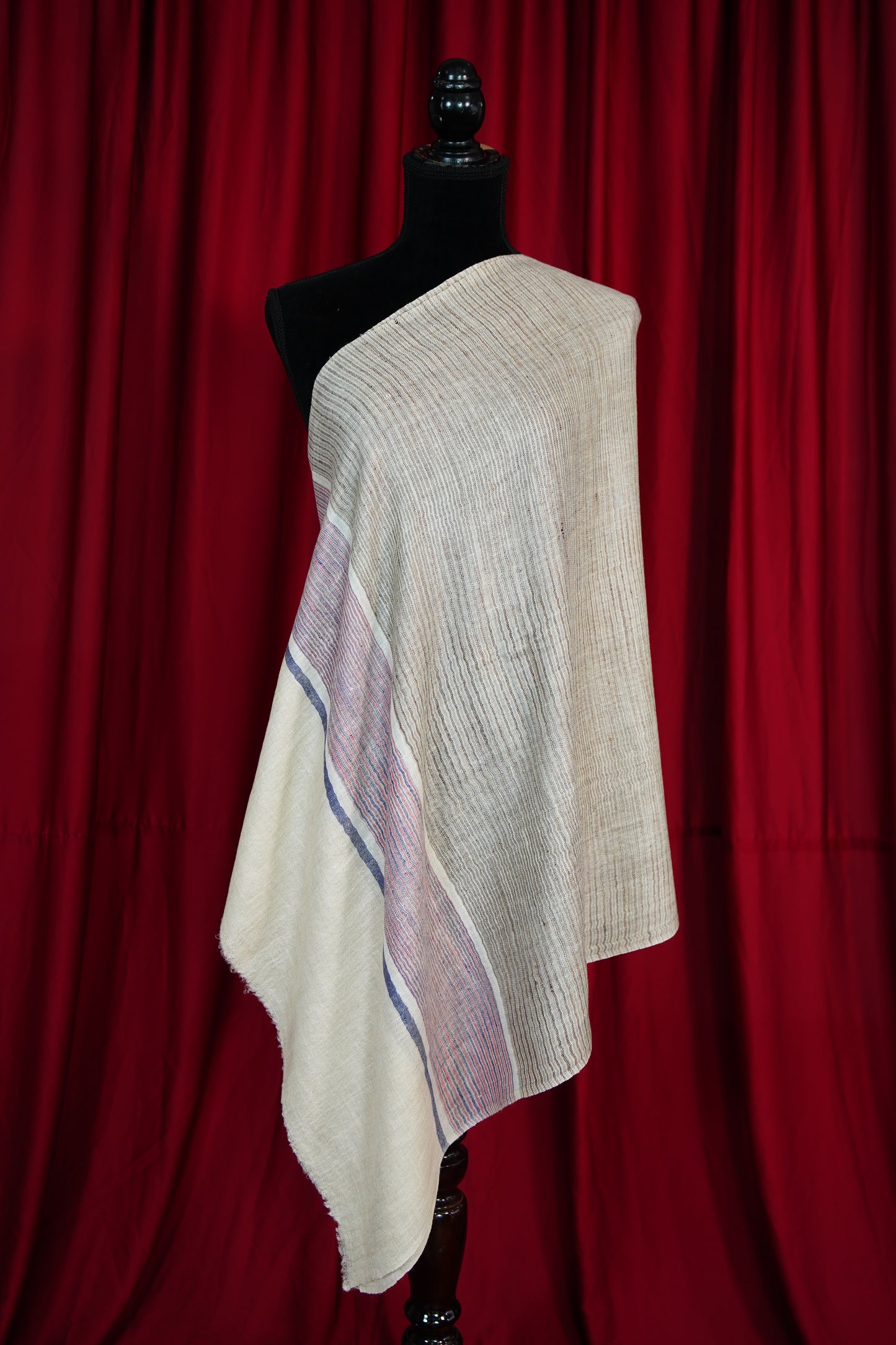 multi-coloured striped pashmina stole 9727