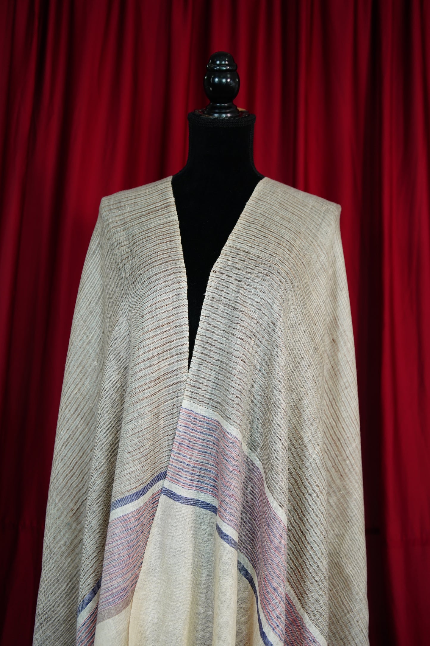 multi-coloured striped pashmina stole 9727