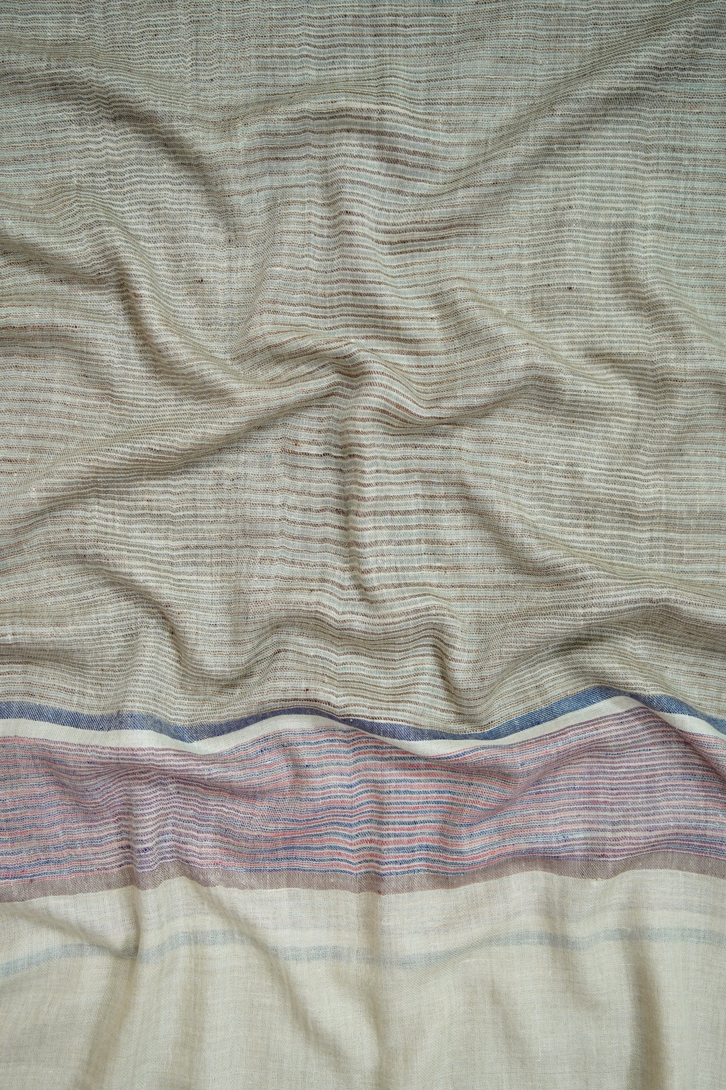 multi-coloured striped pashmina stole 9727