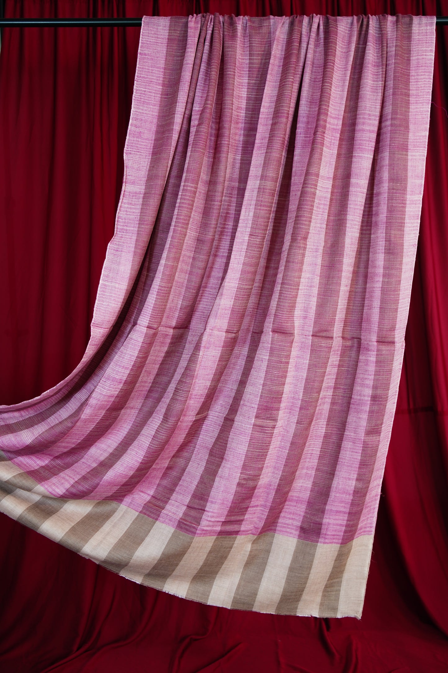 pink striped XL ekat pashmina shawl 9734