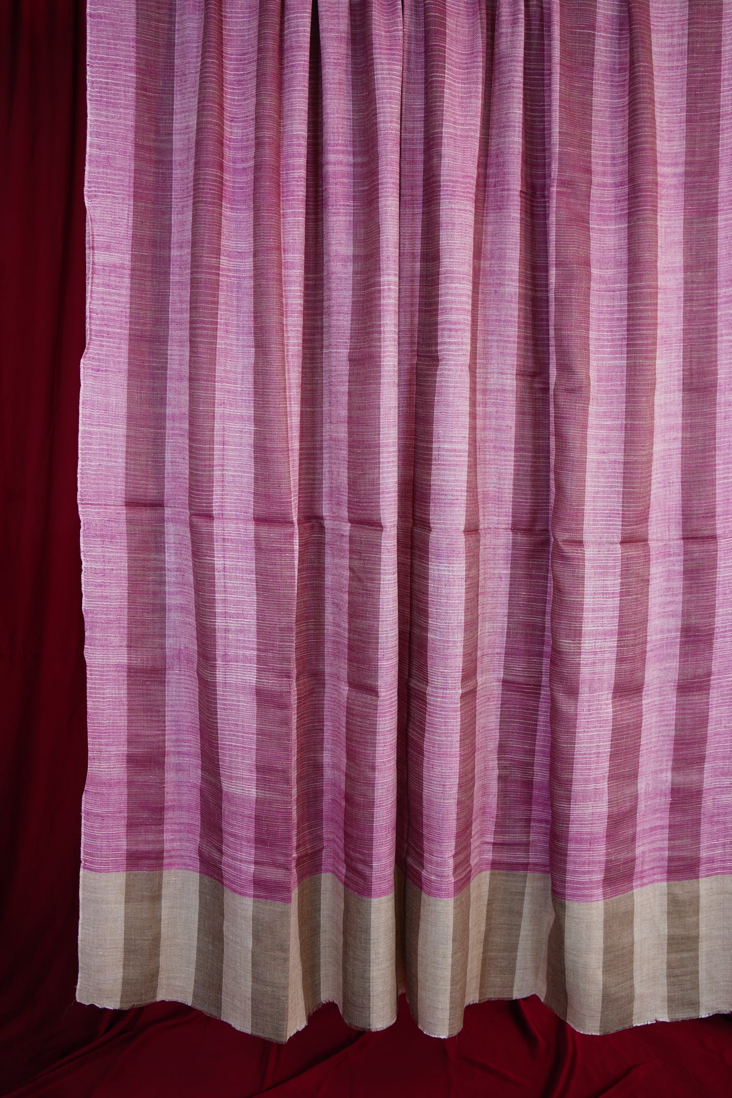 pink striped XL ekat pashmina shawl 9734