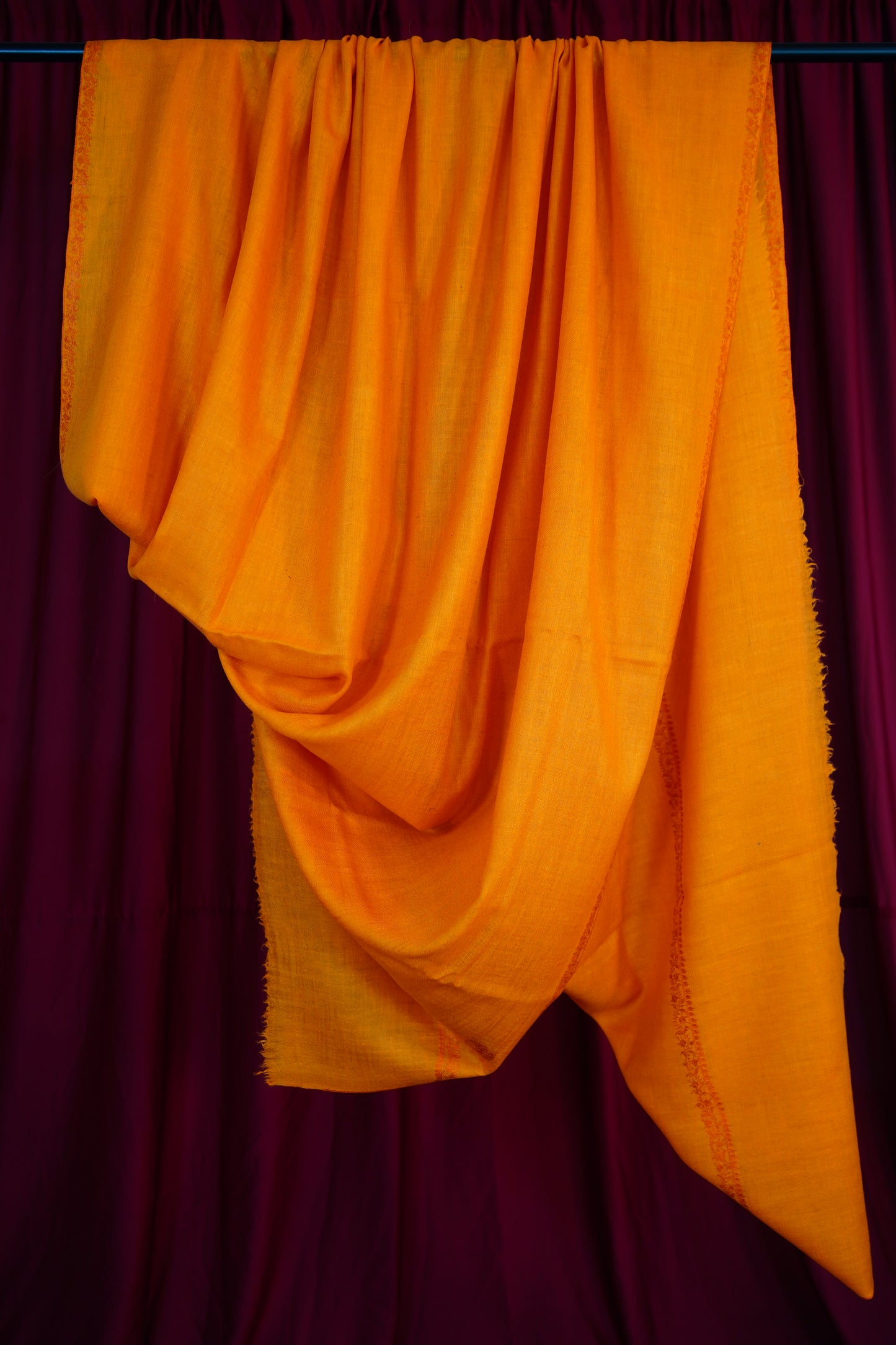 carrot orange XL GI embroidery pashmina shawl 9736