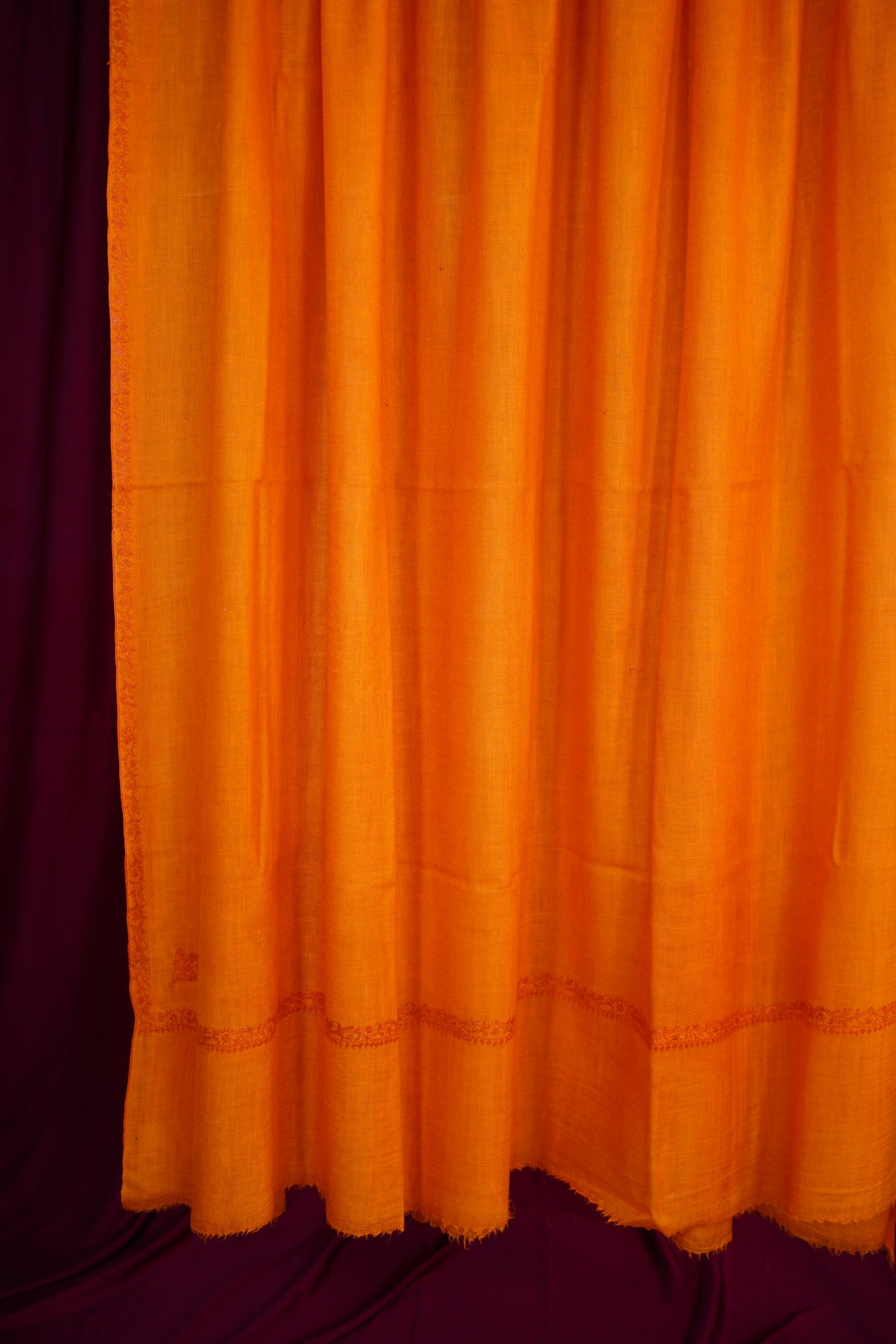 carrot orange XL GI embroidery pashmina shawl 9736