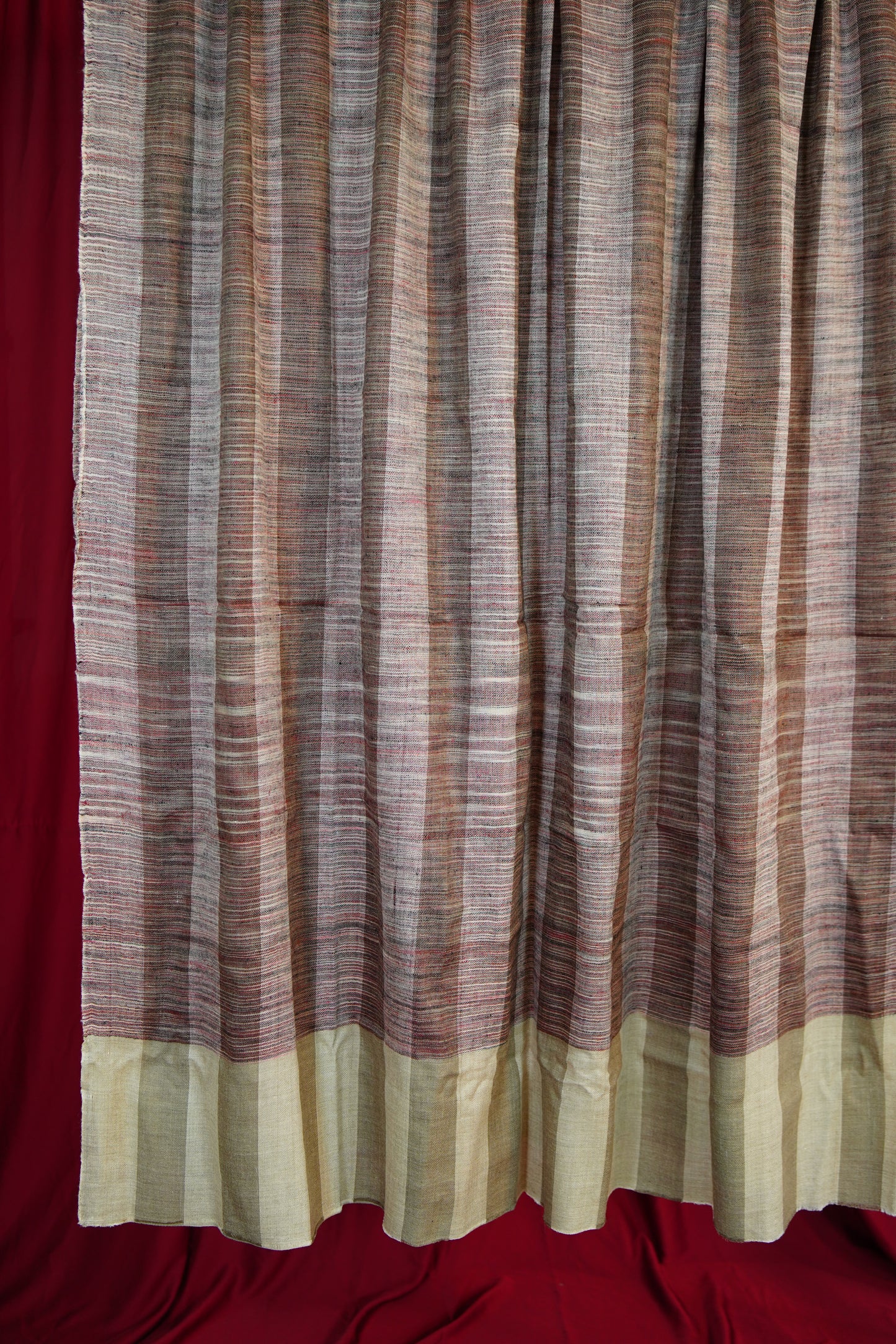 burgundy striped XL ekat pashmina shawl 9738