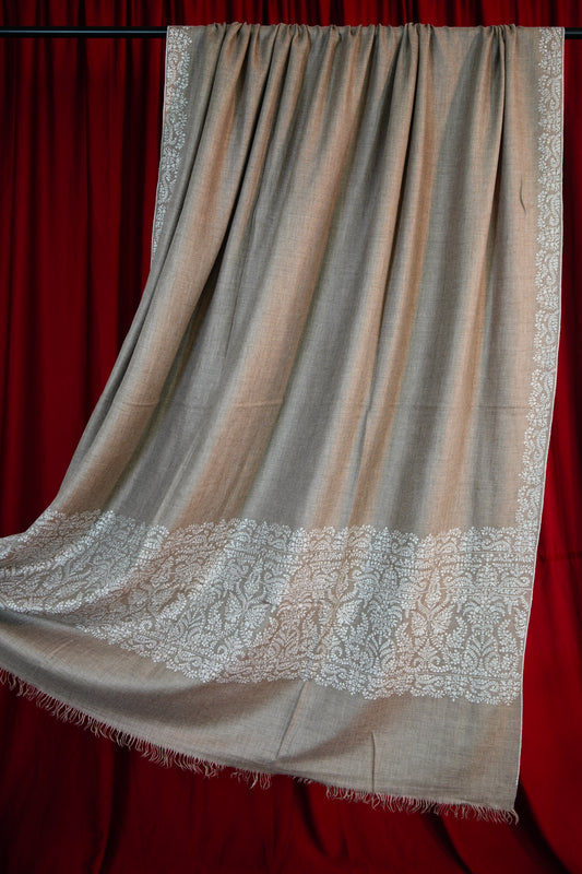 natural palla XL GI embroidery pashmina shawl 9741