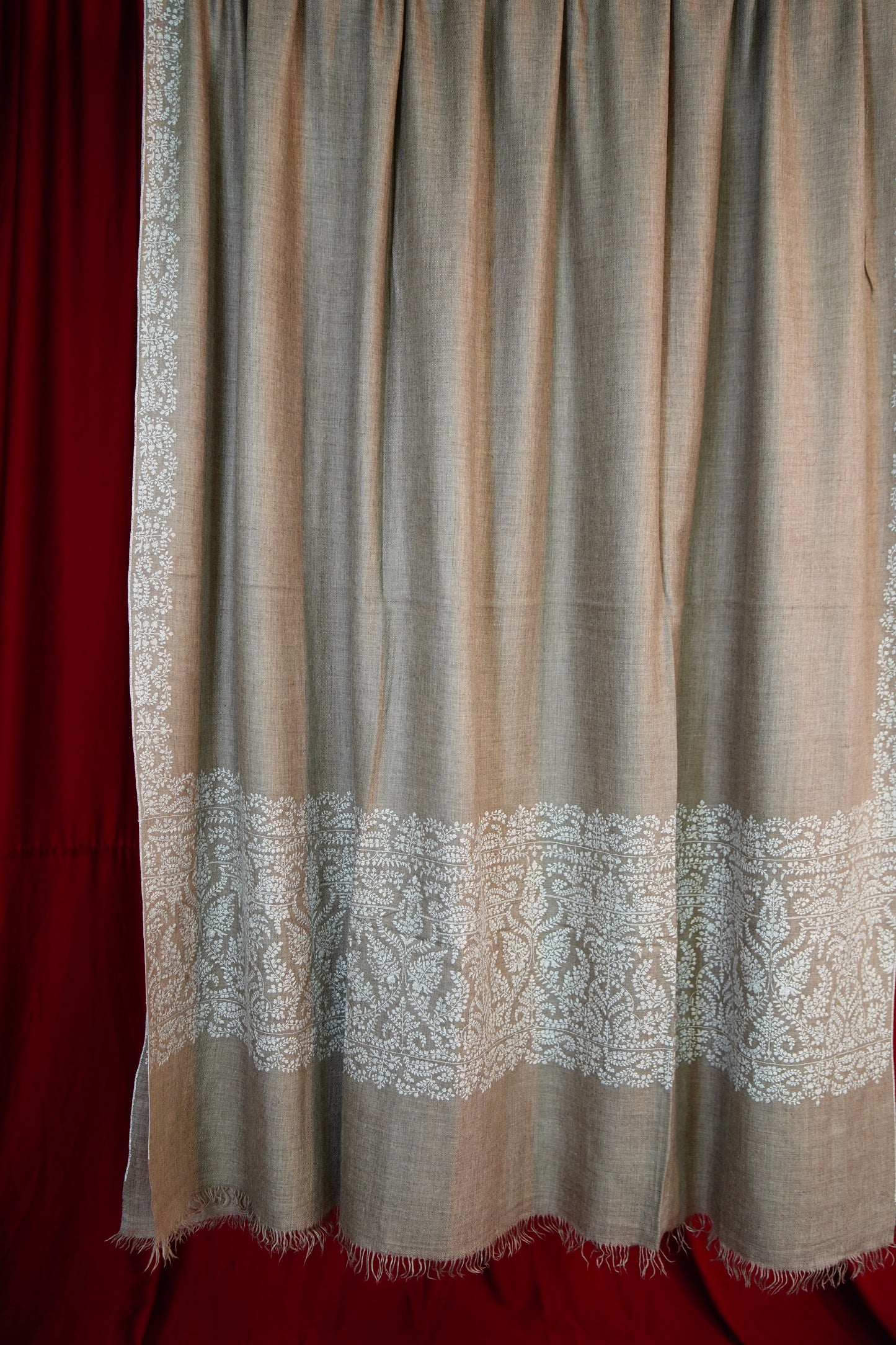 natural palla XL GI embroidery pashmina shawl 9741