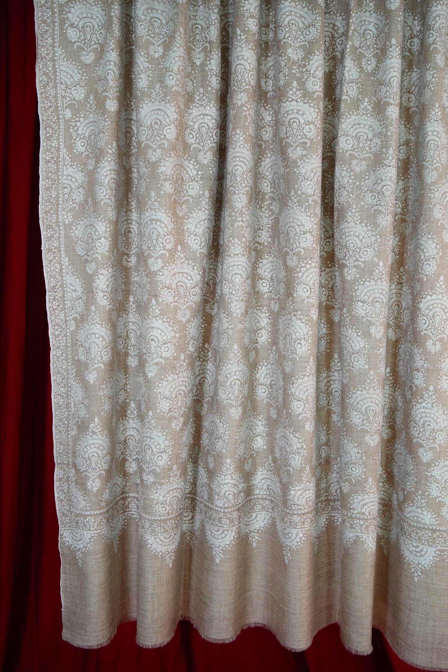 light natural XL GI butis jamma embroidery pashmina shawl 9743