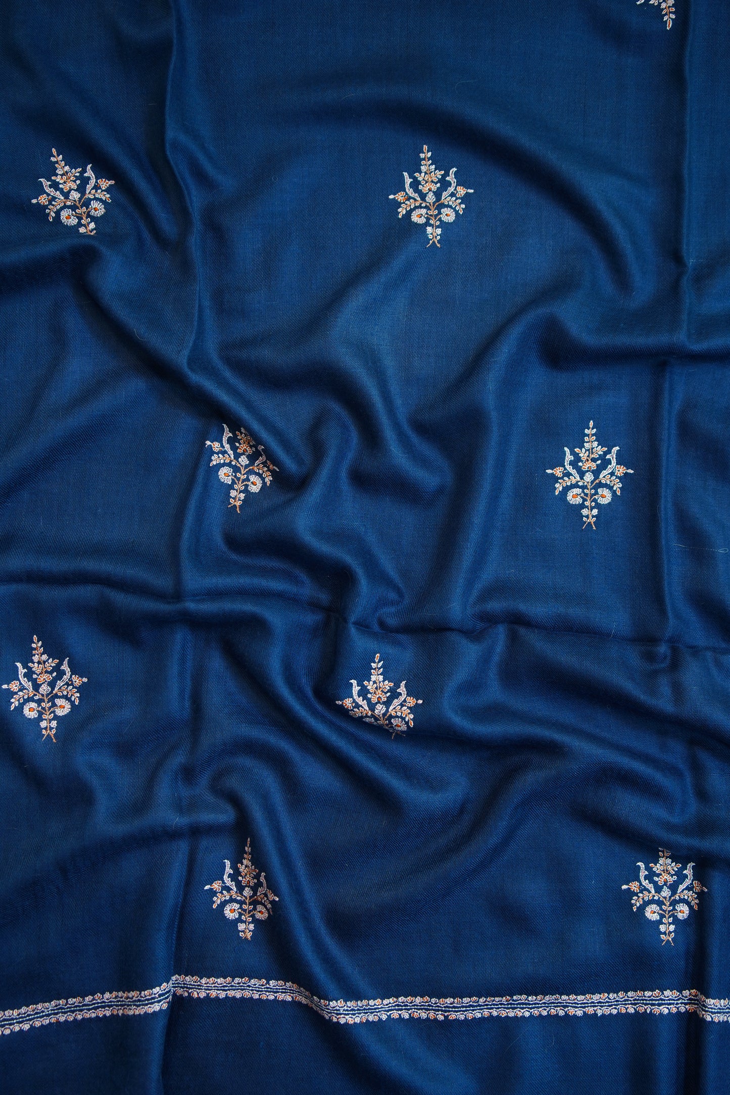 blue butis GI embroidery pashmina shawl 9747